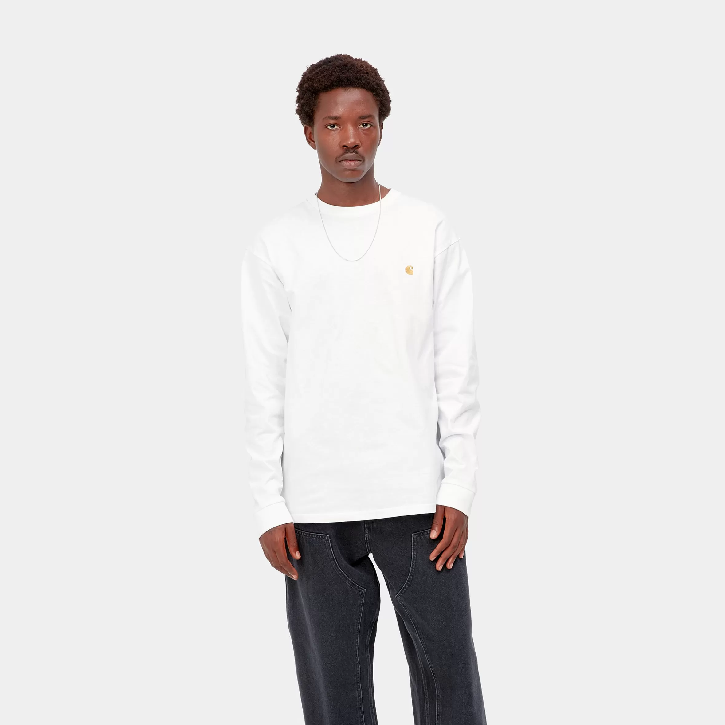 T-Shirts & Polos | Carhartt WIP L/S Chase T-Shirt White / Gold