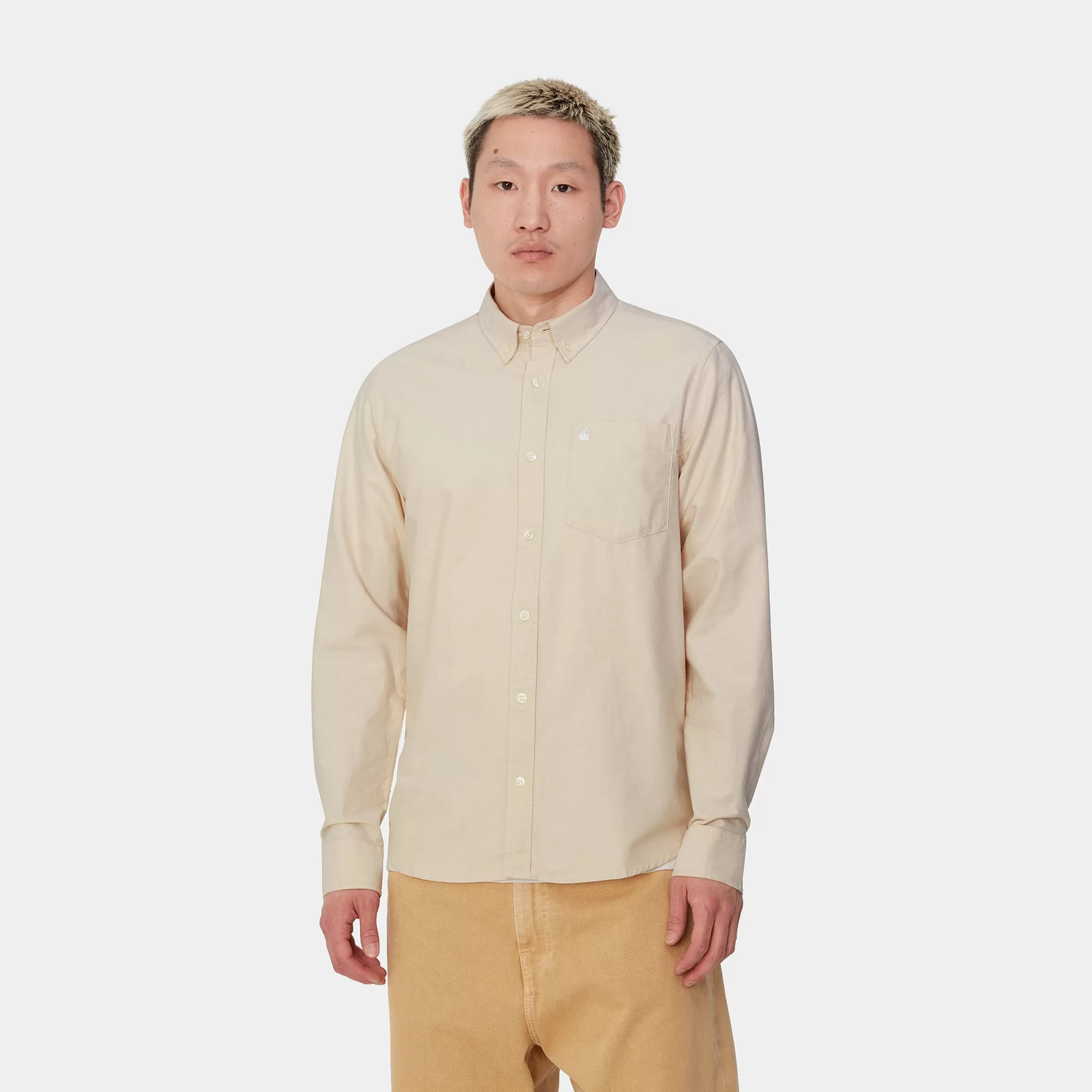 Camisas | Carhartt WIP L/S C-Logo Shirt Cornsilk / White