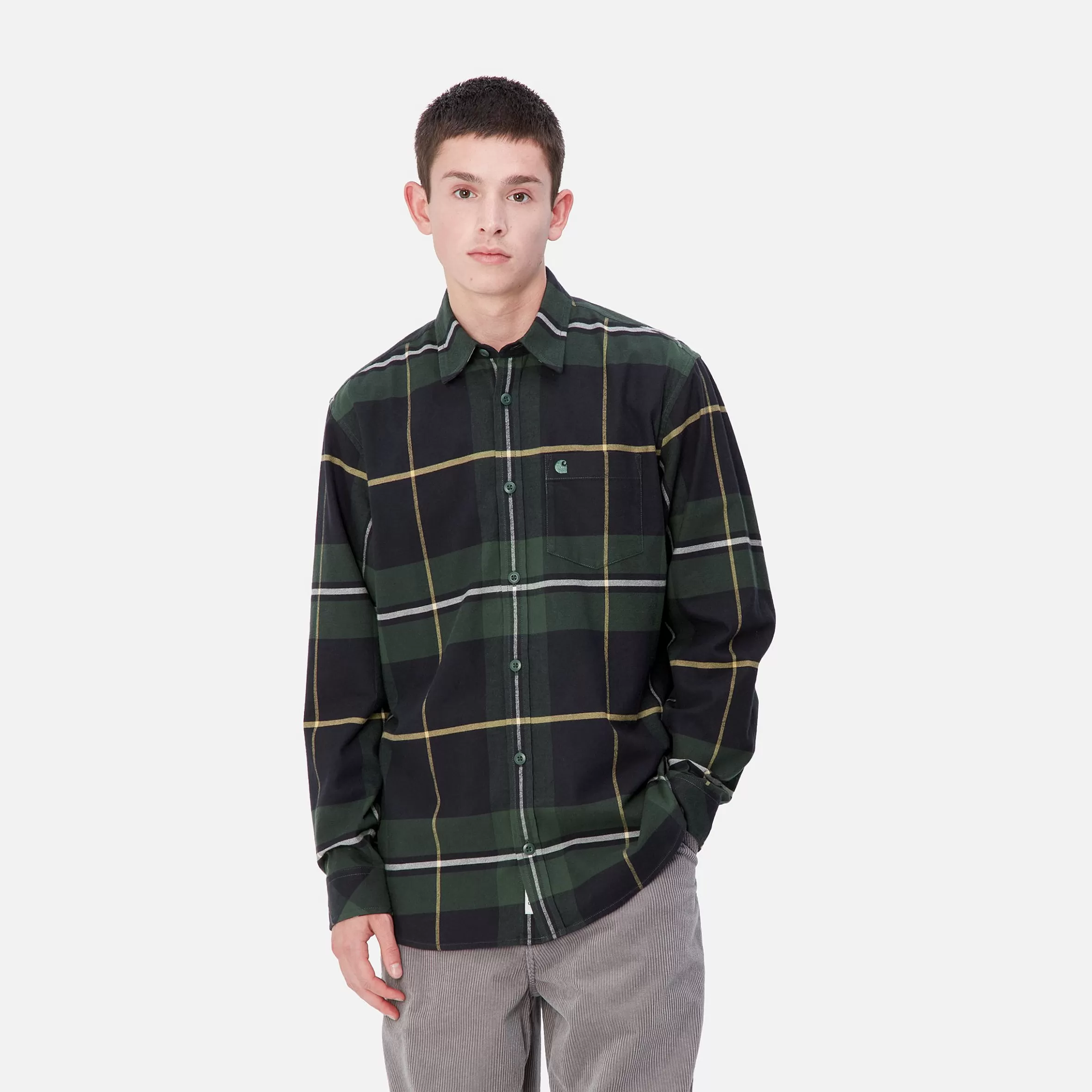 Camisas | Carhartt WIP L/S Garnett Shirt Garnett Check, Sycamore Tree / Sycamore Tree