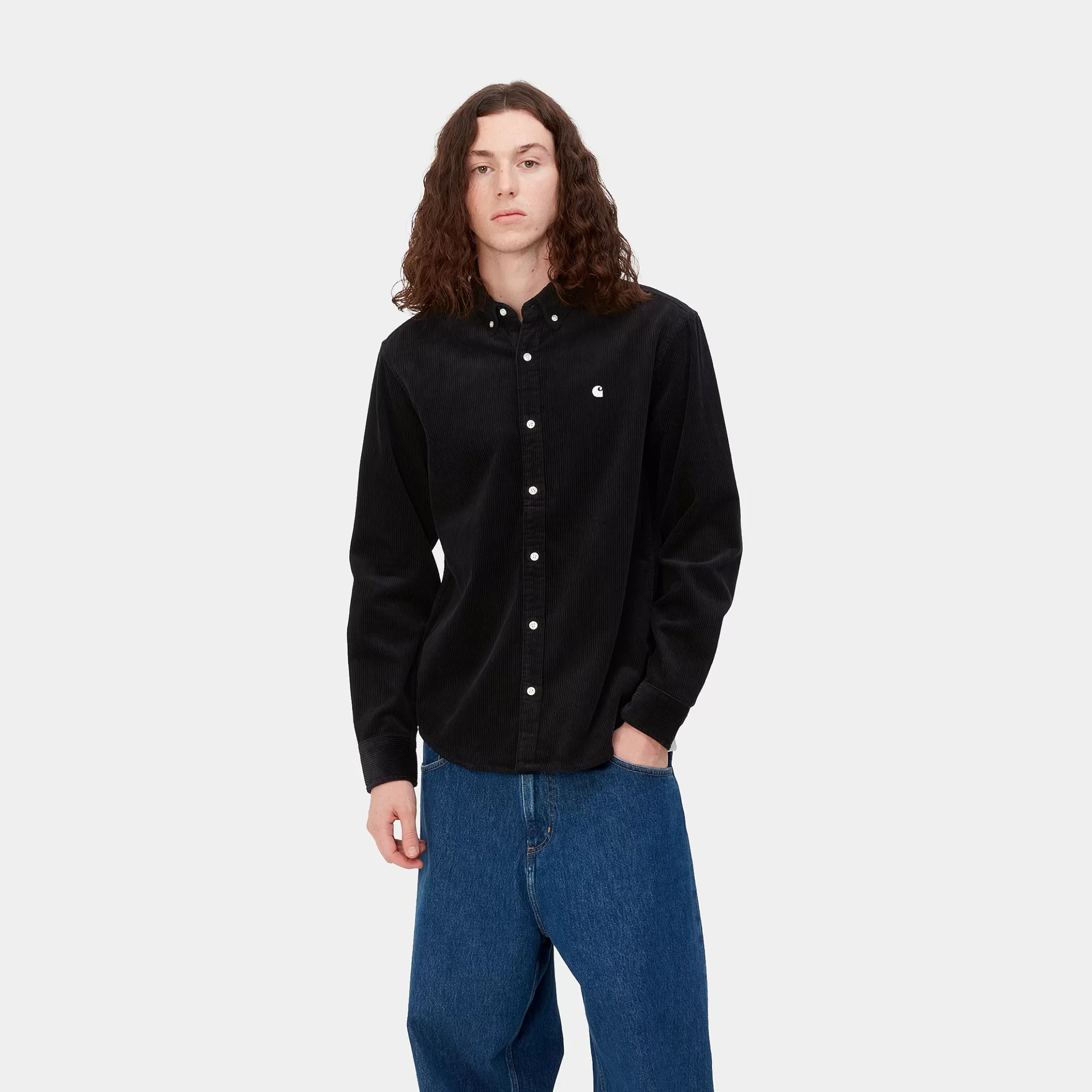 Camisas | Carhartt WIP L/S Madison Cord Shirt Black / Wax