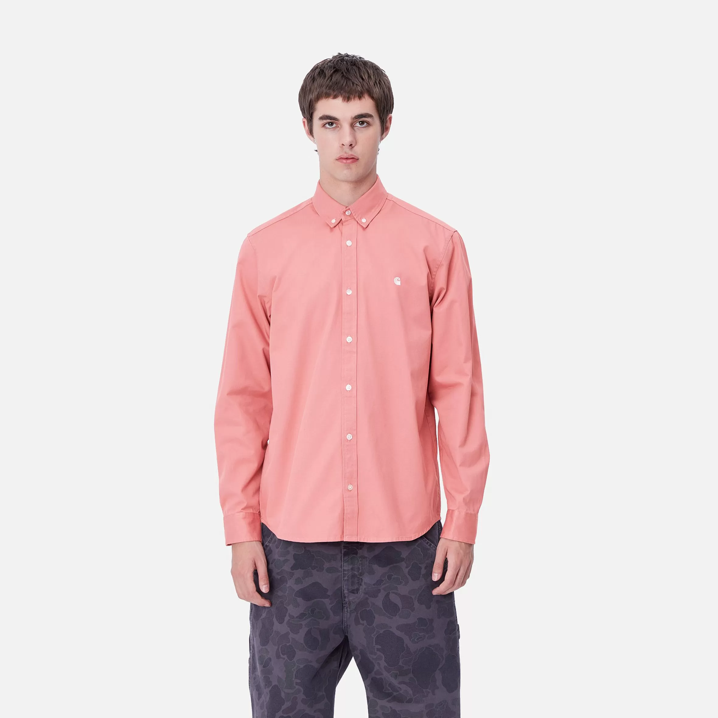 Camisas | Carhartt WIP L/S Madison Shirt Dusty Rose / Wax