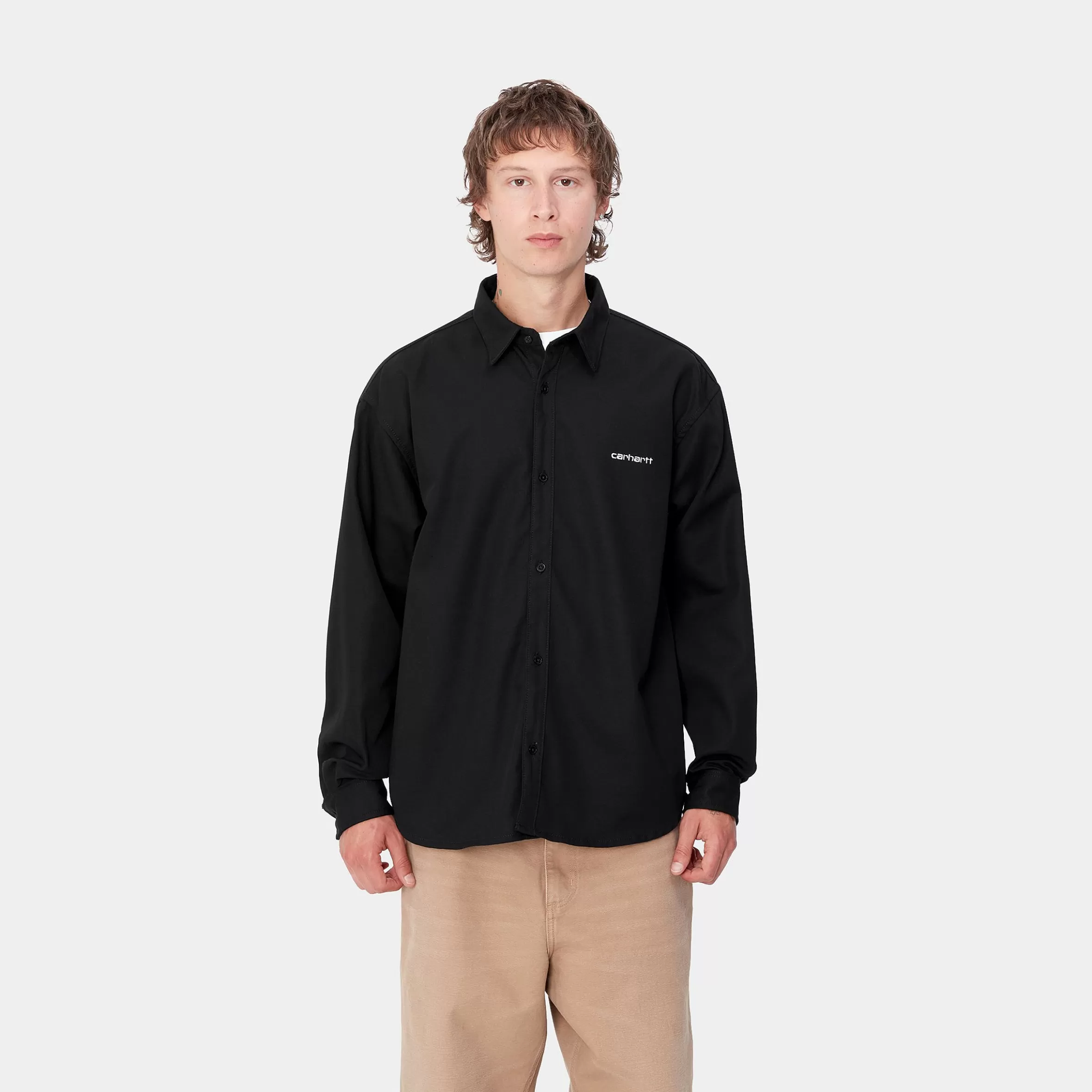 Camisas | Carhartt WIP L/S Module Script Shirt Black / White