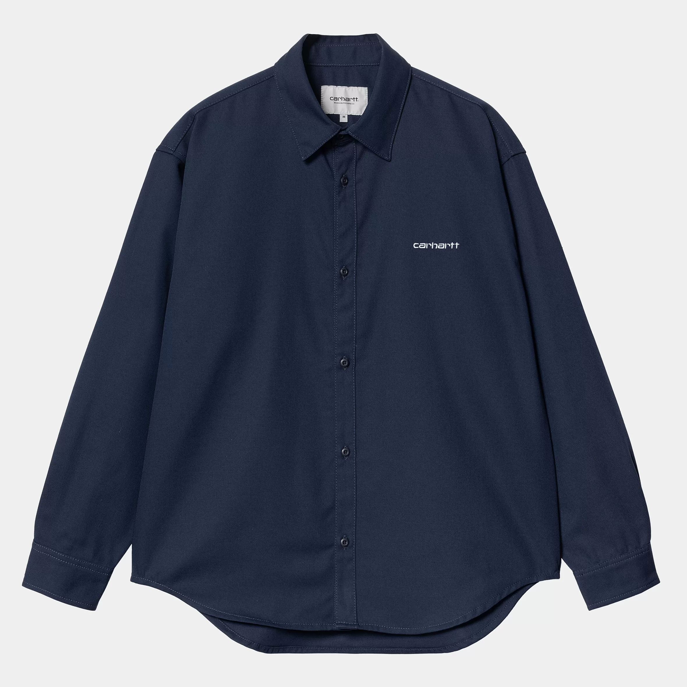 Camisas | Carhartt WIP L/S Module Script Shirt Air Force Blue / White