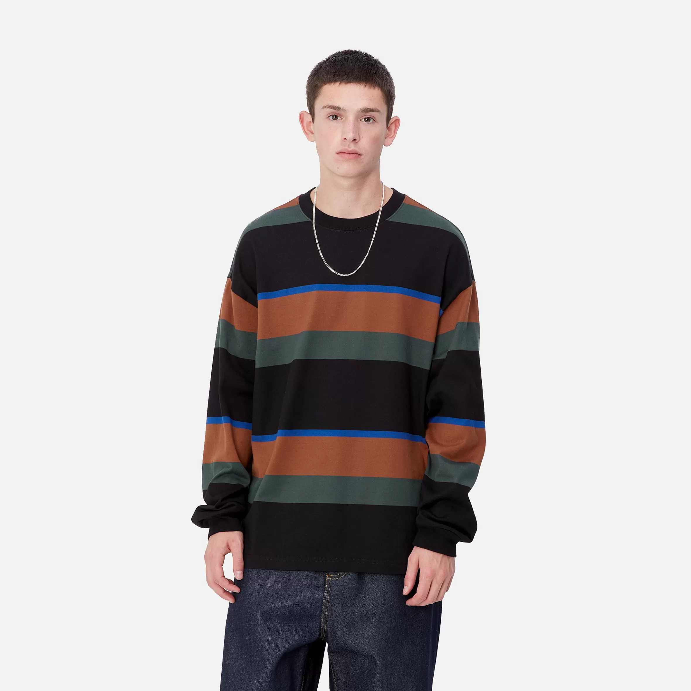 T-Shirts & Polos | Carhartt WIP L/S Sundling T-Shirt Sundling Stripe, Deep H Brown