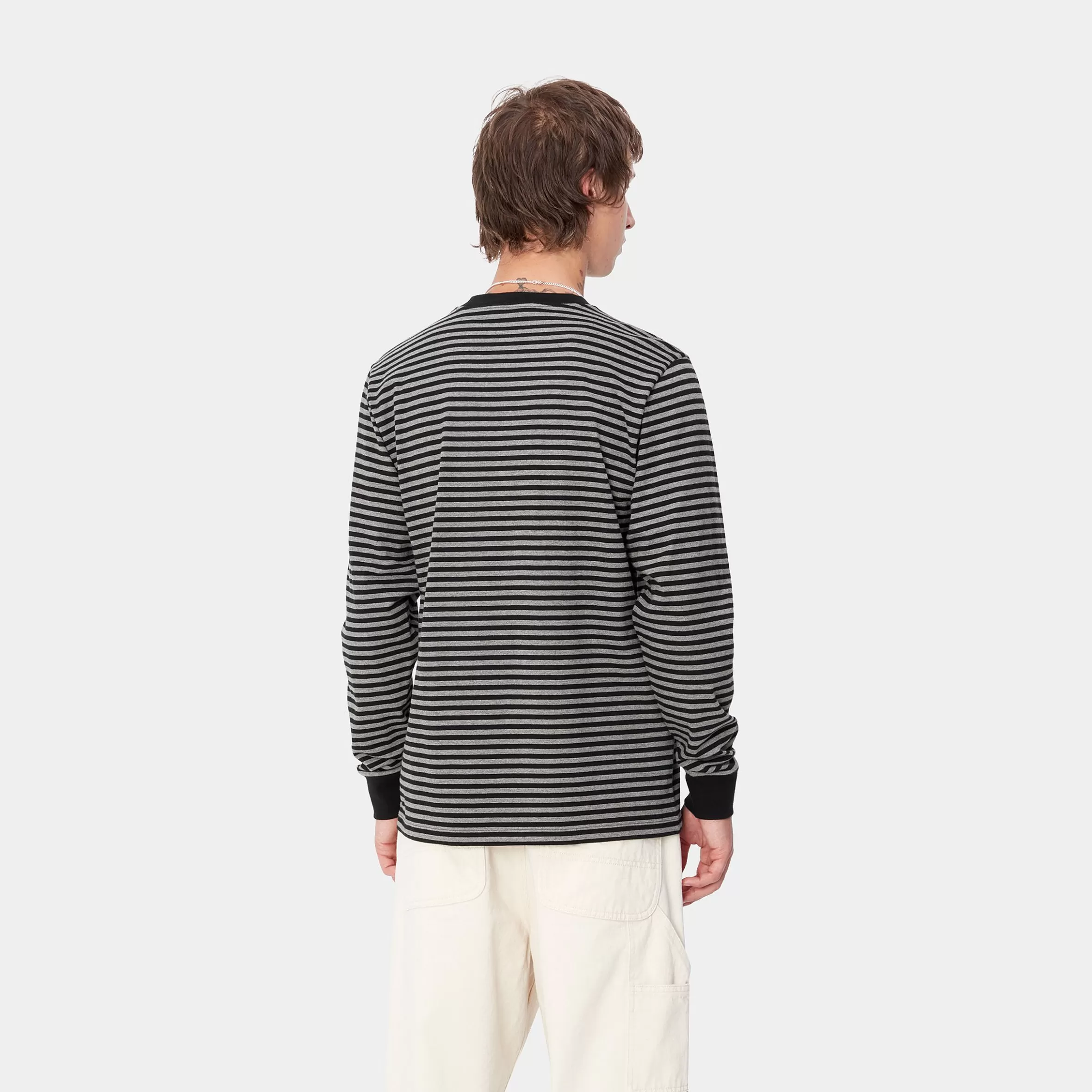 T-Shirts & Polos | Carhartt WIP L/S Verner Pocket T-Shirt Verner Stripe, Black / Dark Grey Heather