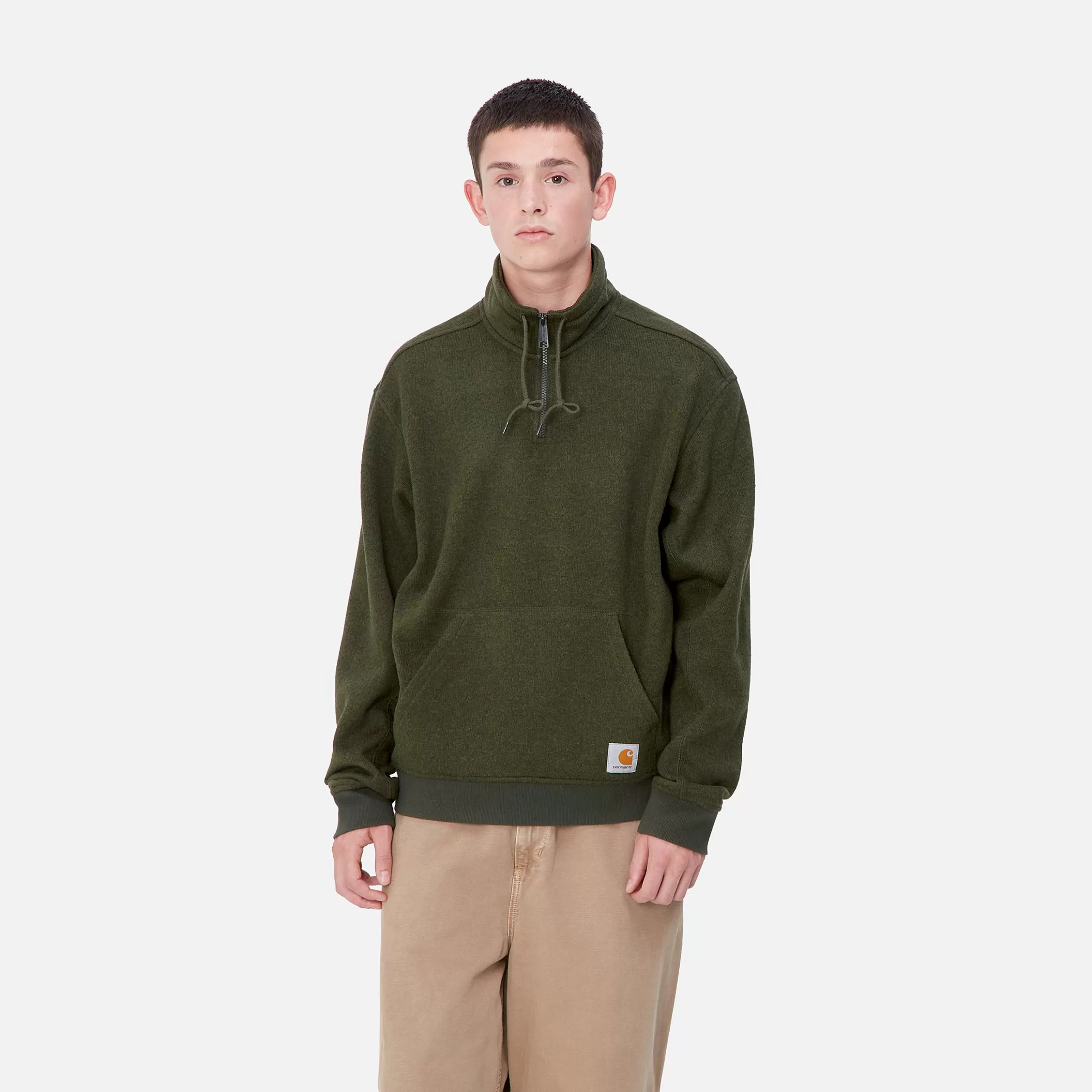 Sweats | Carhartt WIP Luther Half Zip Sweat Tarragon Heather