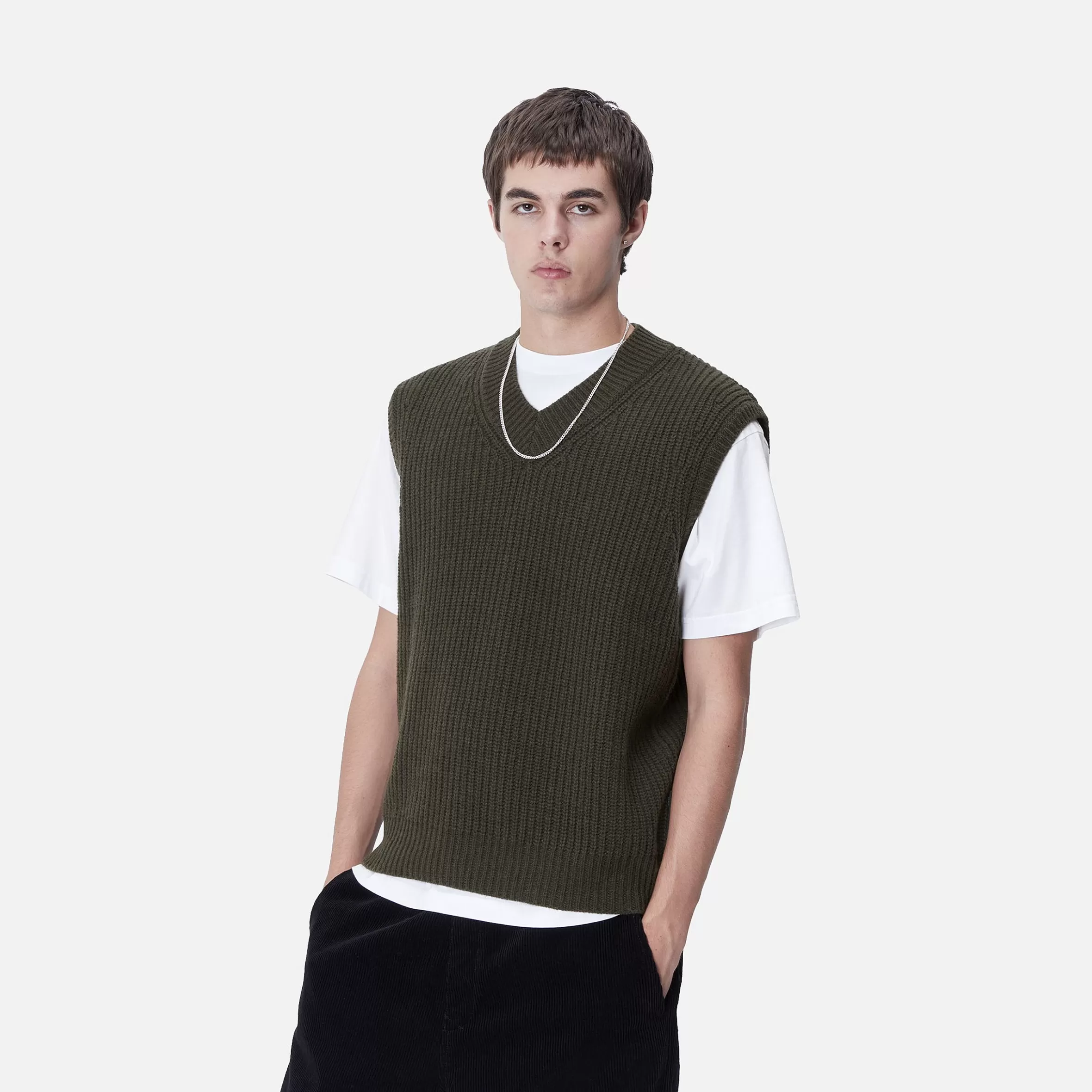 Malhas | Carhartt WIP Marlon Vest Sweater Office Green