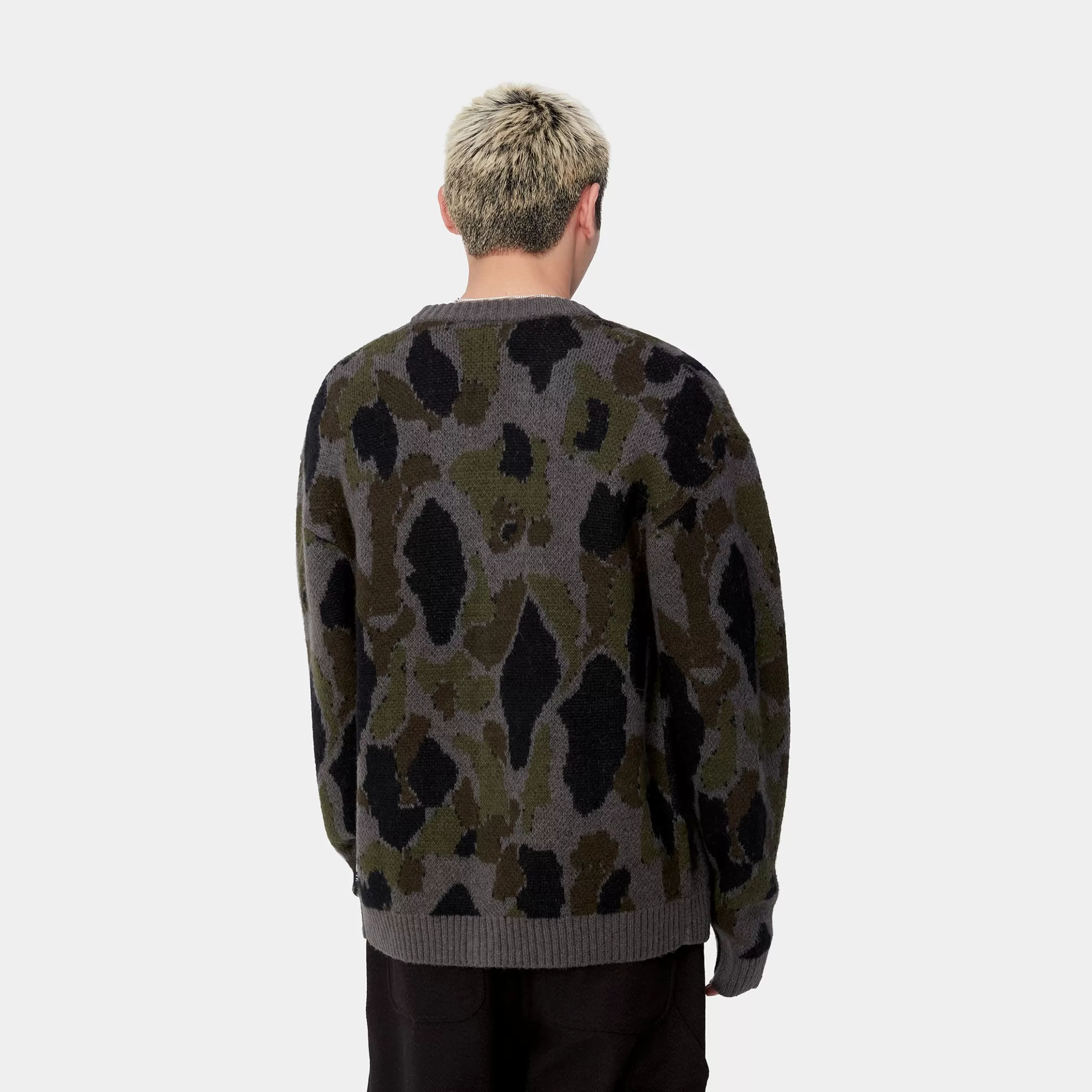 Malhas | Carhartt WIP Merton Cardigan Camo Duck Jacquard, Grey