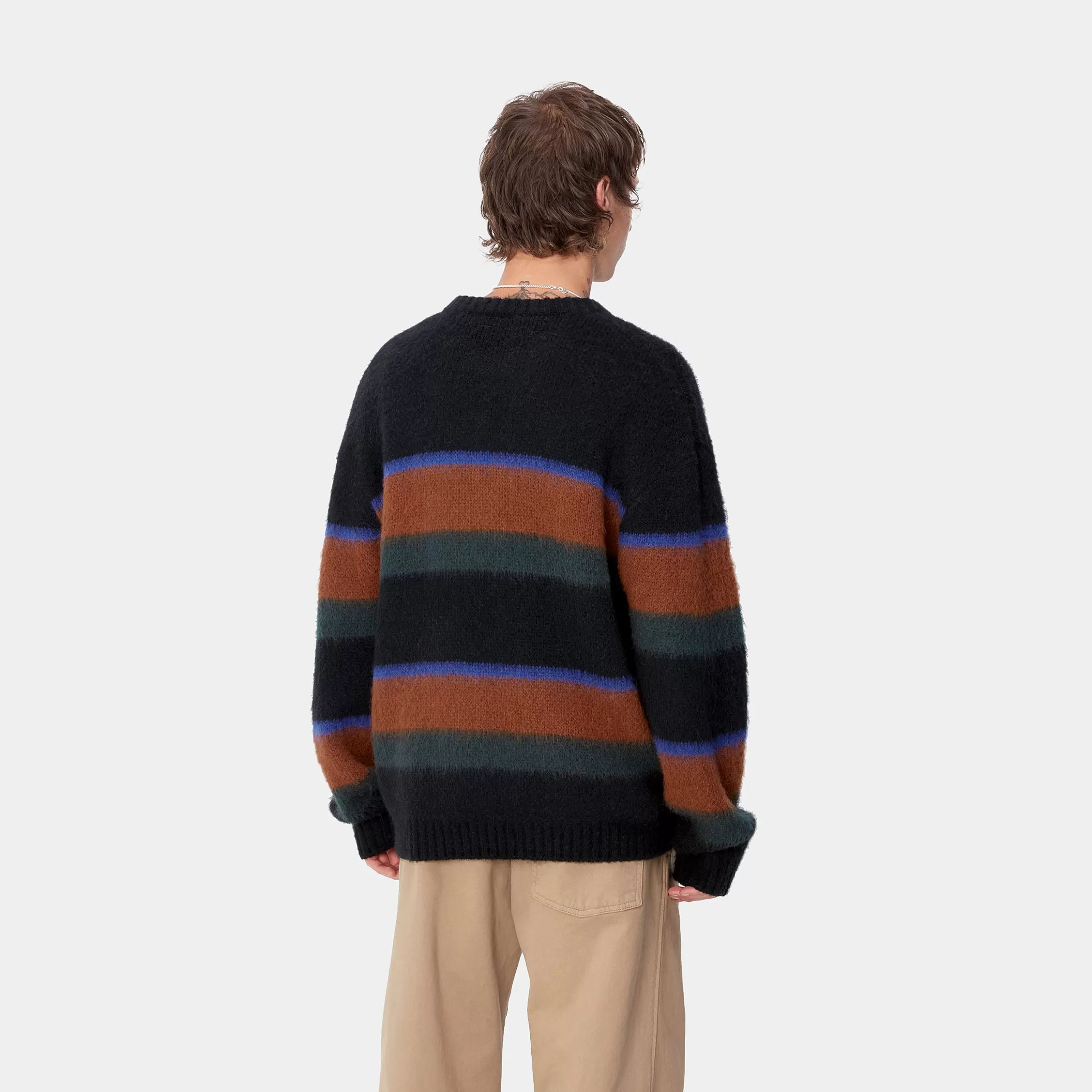 Malhas | Carhartt WIP Merton Sweater Sundling Stripe, Deep H Brown