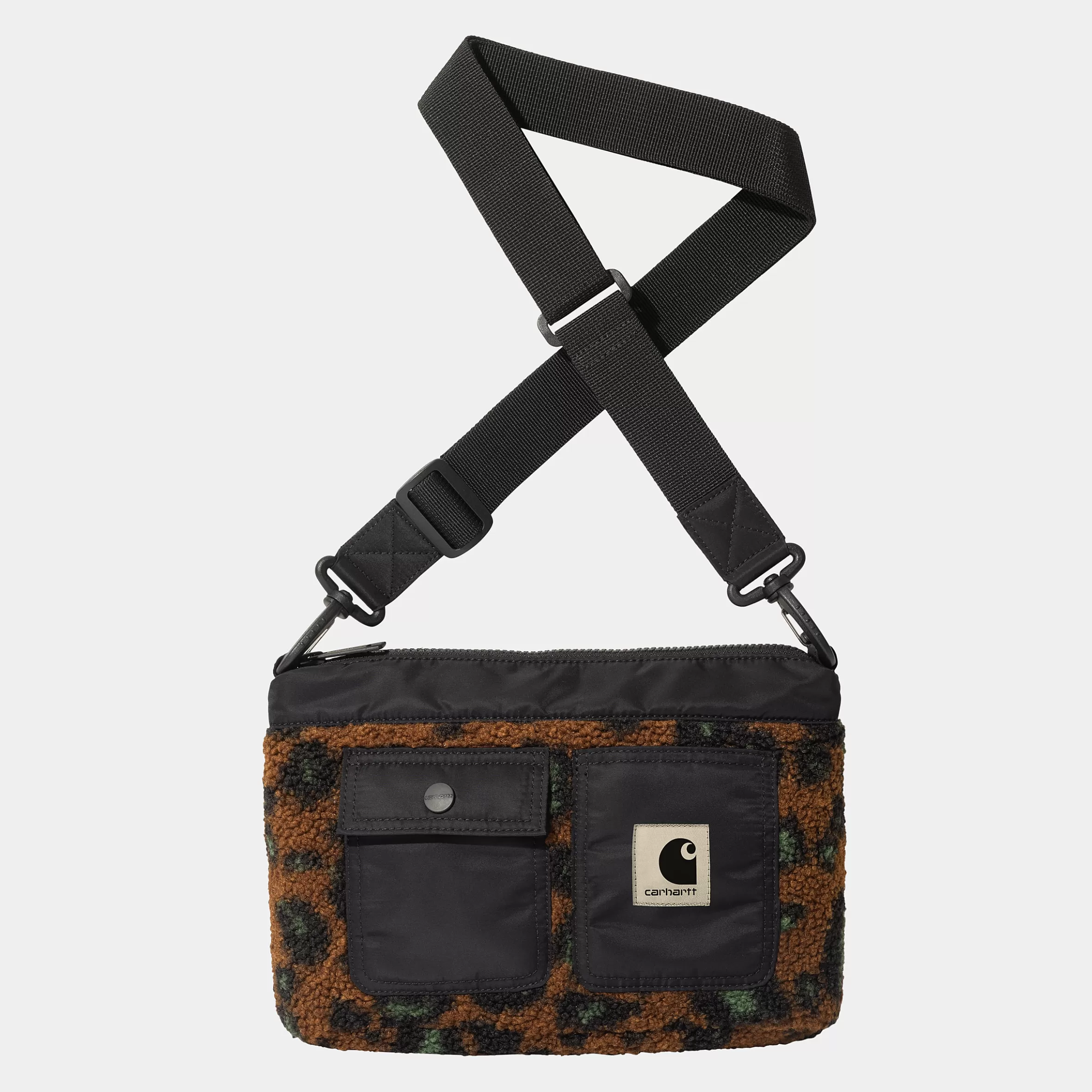 Acessórios | Bolsas | Carhartt WIP Orla Strap Bag Camo Leo Jacquard, Tamarind / Black