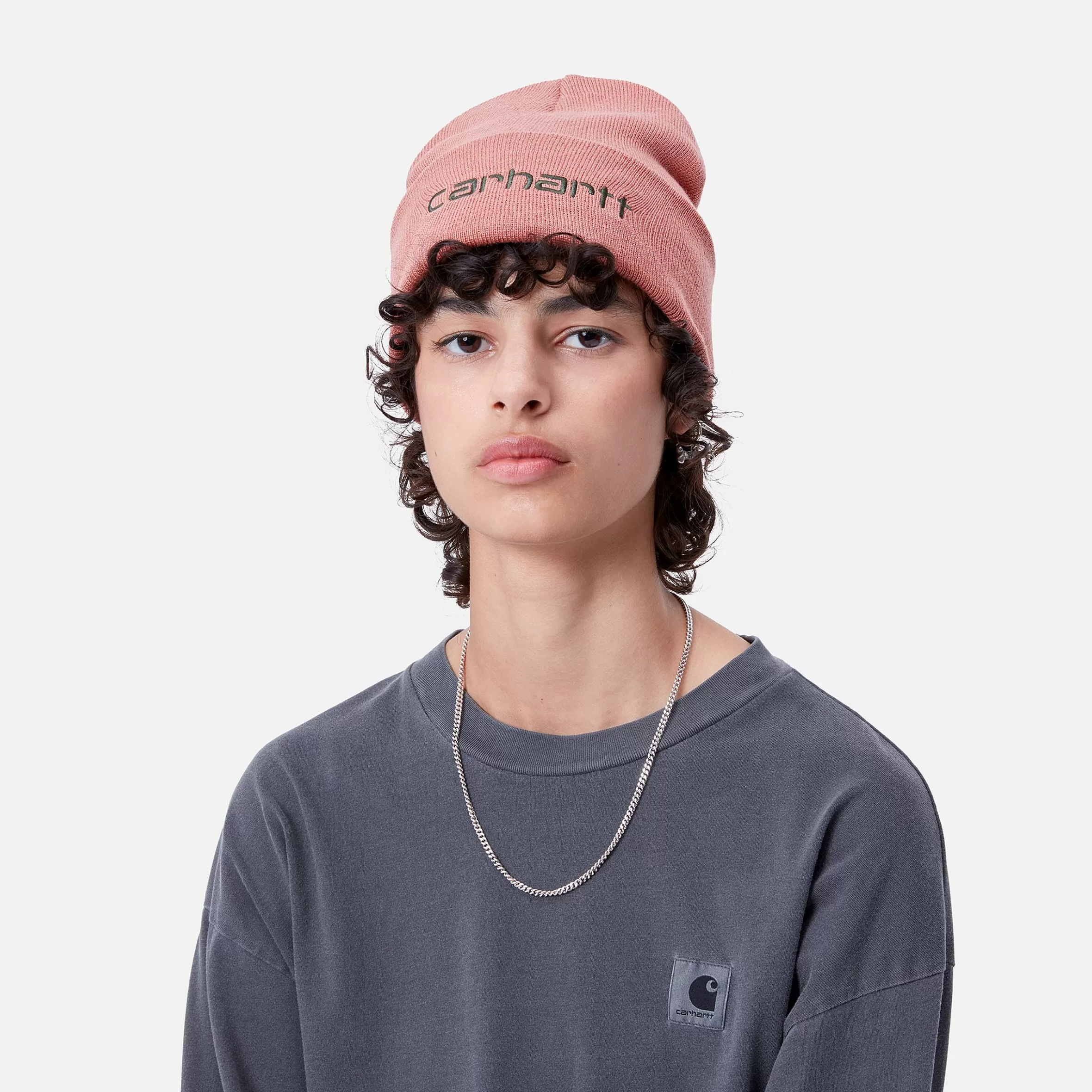 Acessórios | Bonnets | Carhartt WIP Script Beanie Dusty Rose / Sycamore Tree