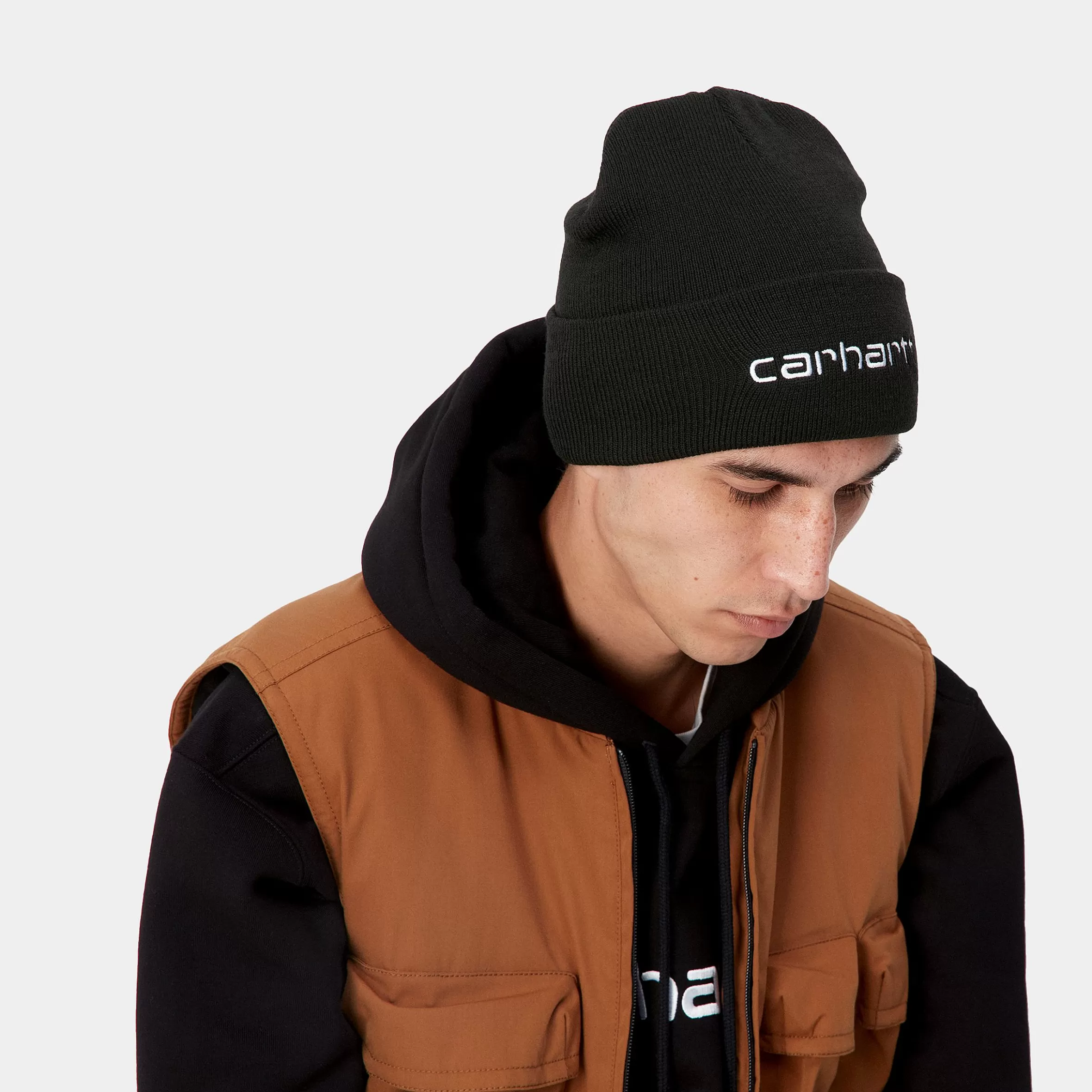 Acessórios | Bonnets | Carhartt WIP Script Beanie Black / White