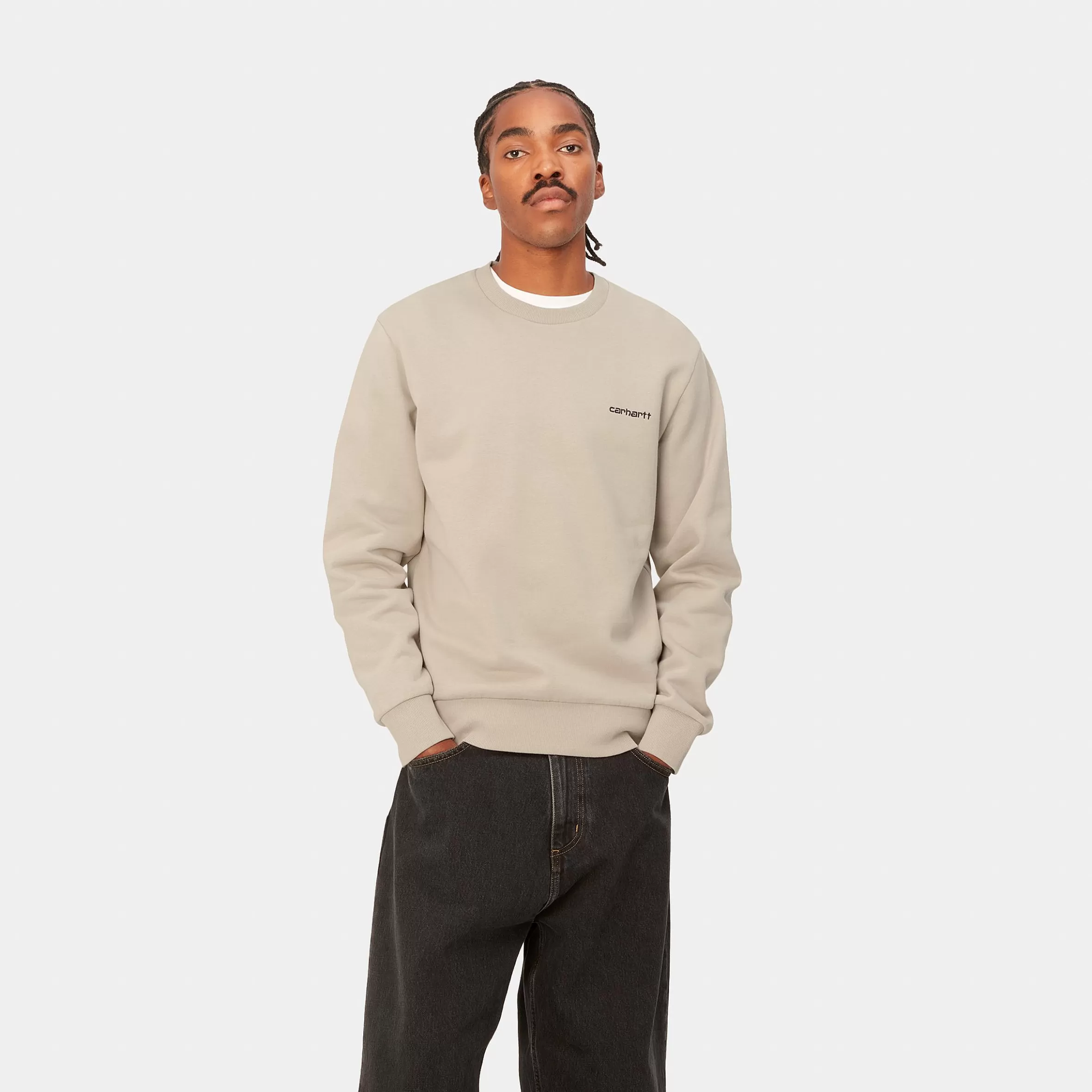 Sweats | Carhartt WIP Script Embroidery Sweat Wall / Black