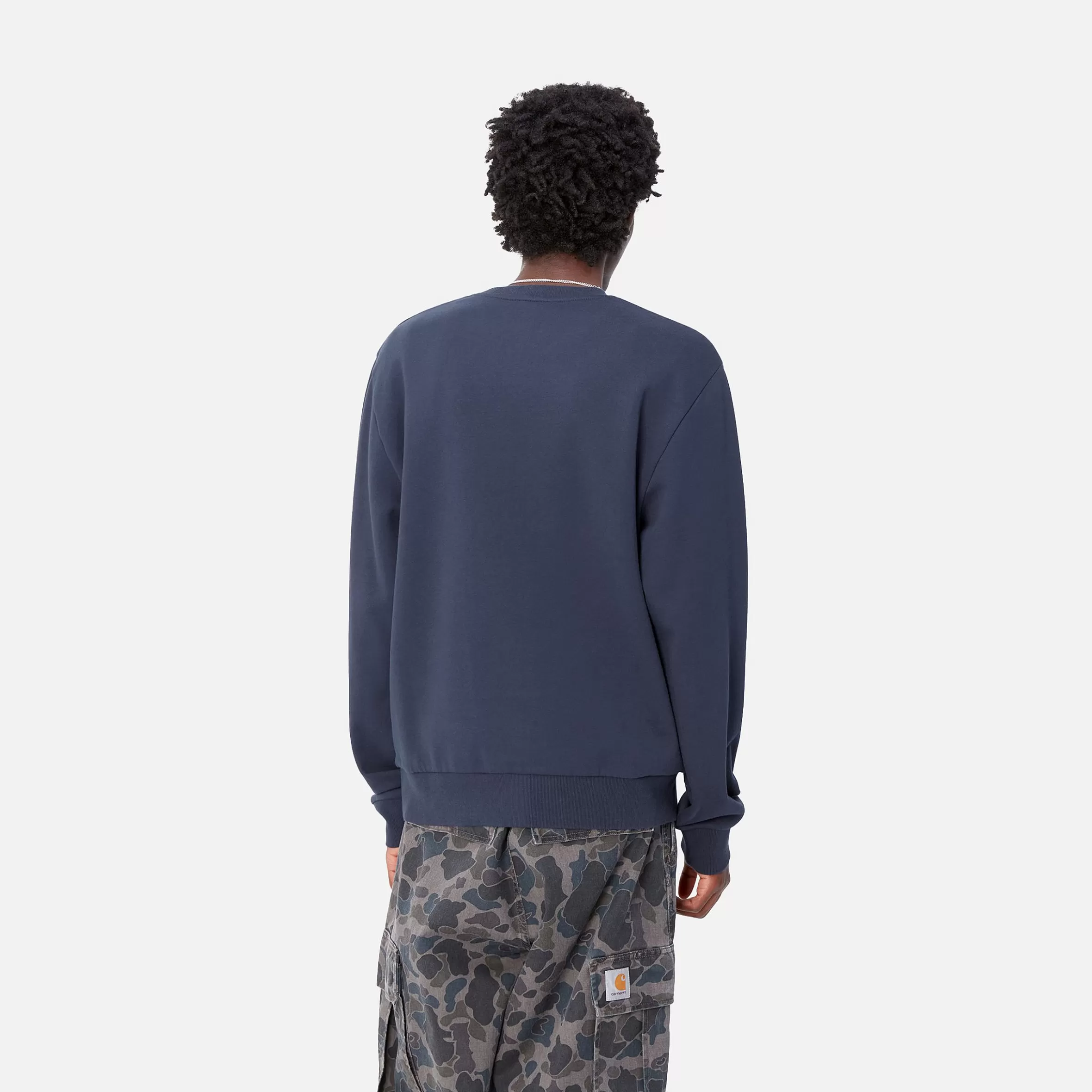 Sweats | Carhartt WIP Script Embroidery Sweat Air Force Blue / White