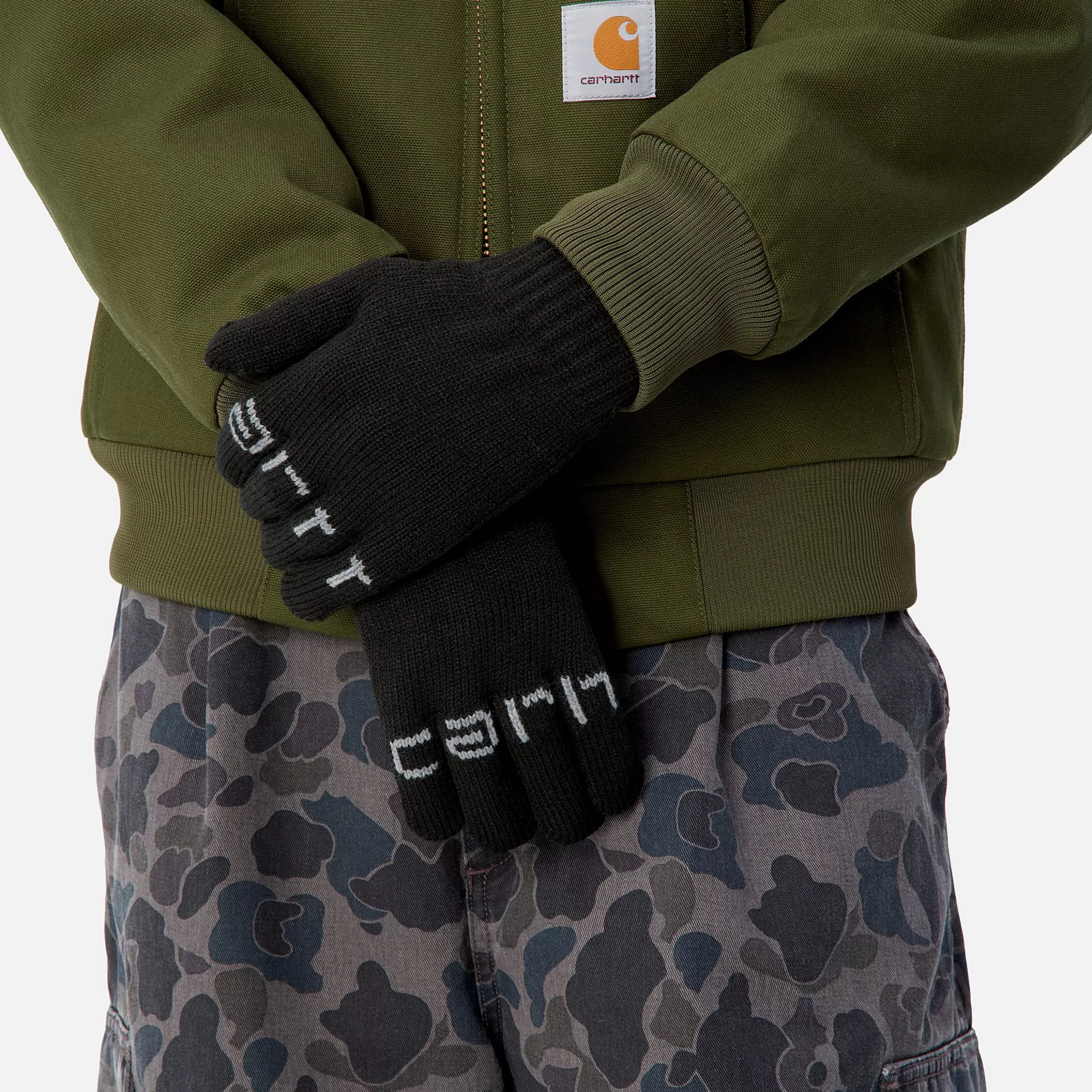 Acessórios | Luvas & Lenços | Carhartt WIP Script Gloves Black / Grey Heather