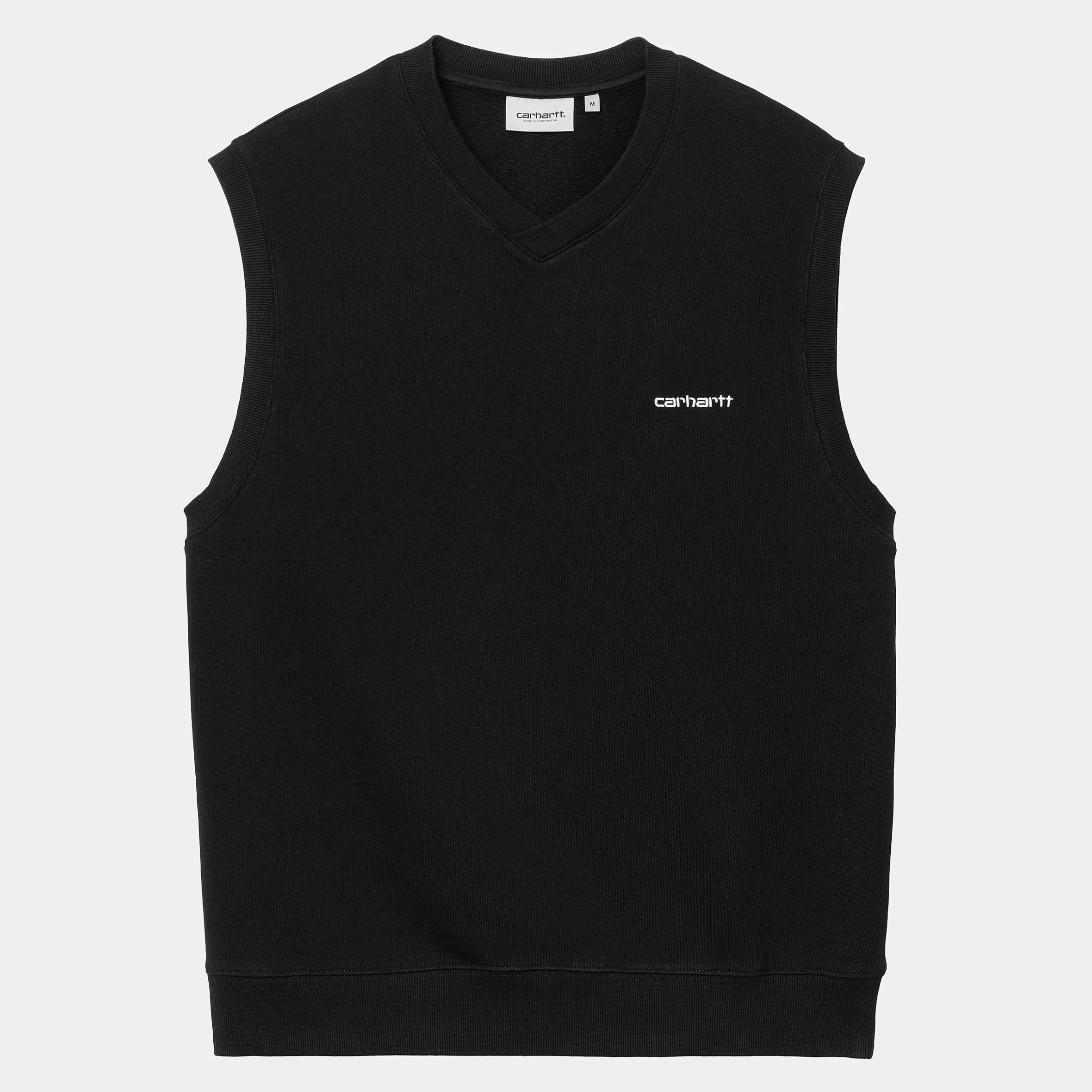 Sweats | Carhartt WIP Script V-Neck Vest Sweatshirt Black / White