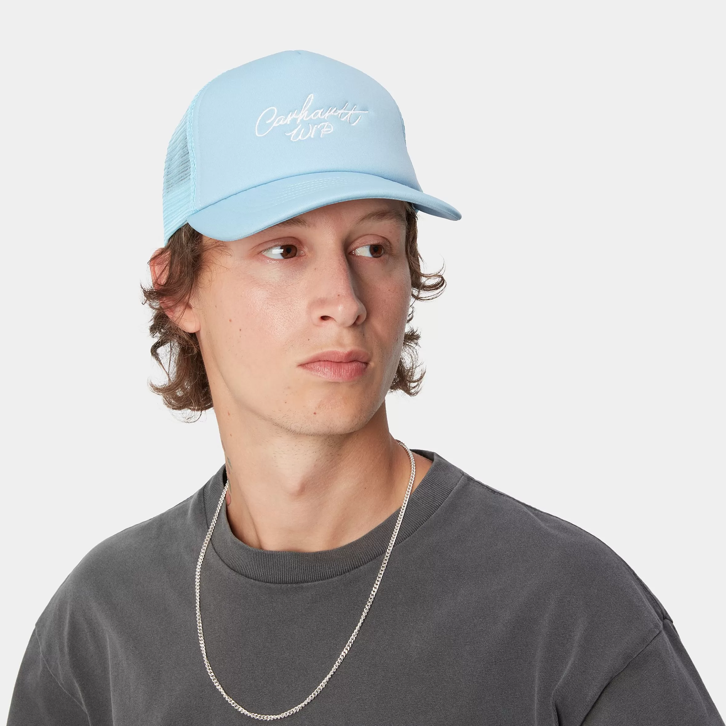 Acessórios | Bonés & Chapéus | Carhartt WIP Signature Trucker Cap Misty Sky / White