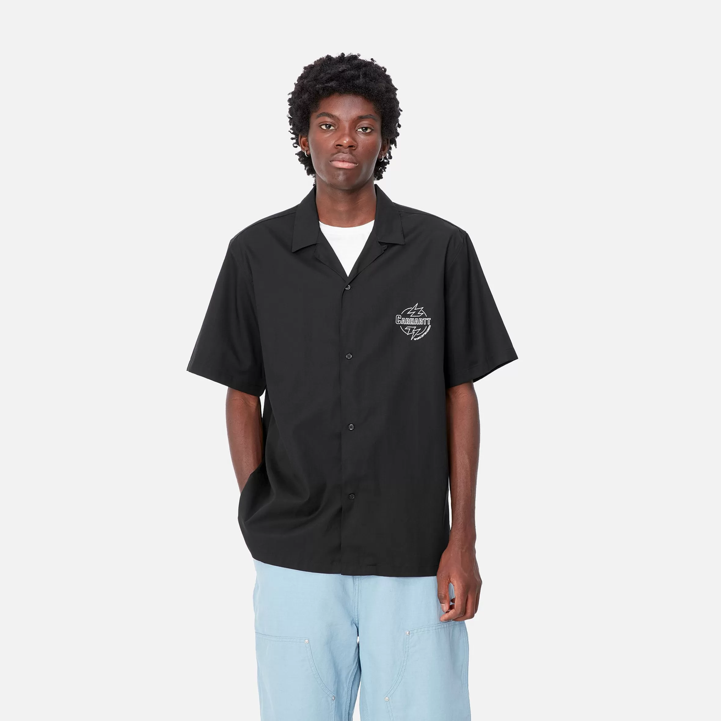 Camisas | Carhartt WIP S/S Ablaze Shirt Black / Wax