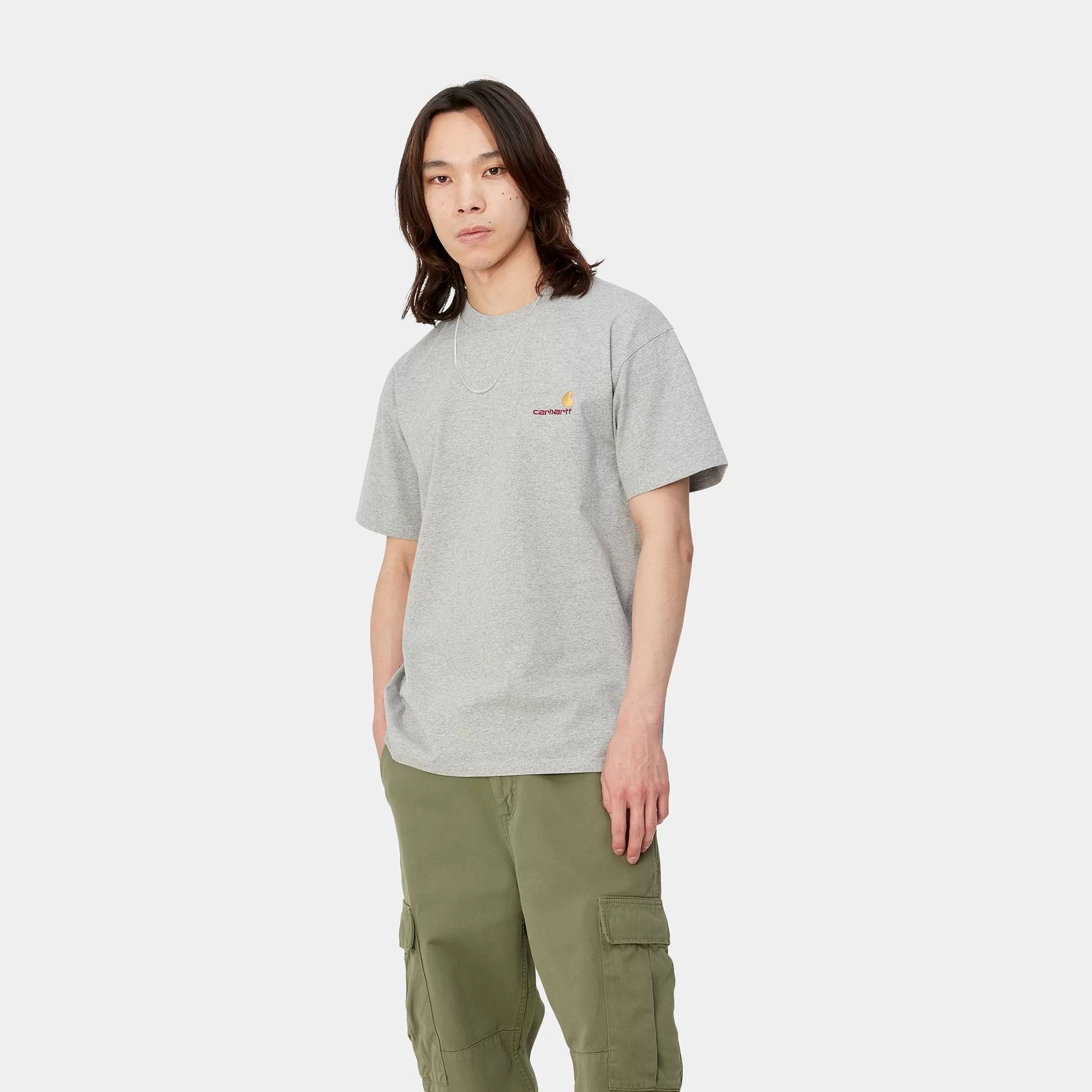 T-Shirts & Polos | Carhartt WIP S/S American Script T-Shirt Grey Heather