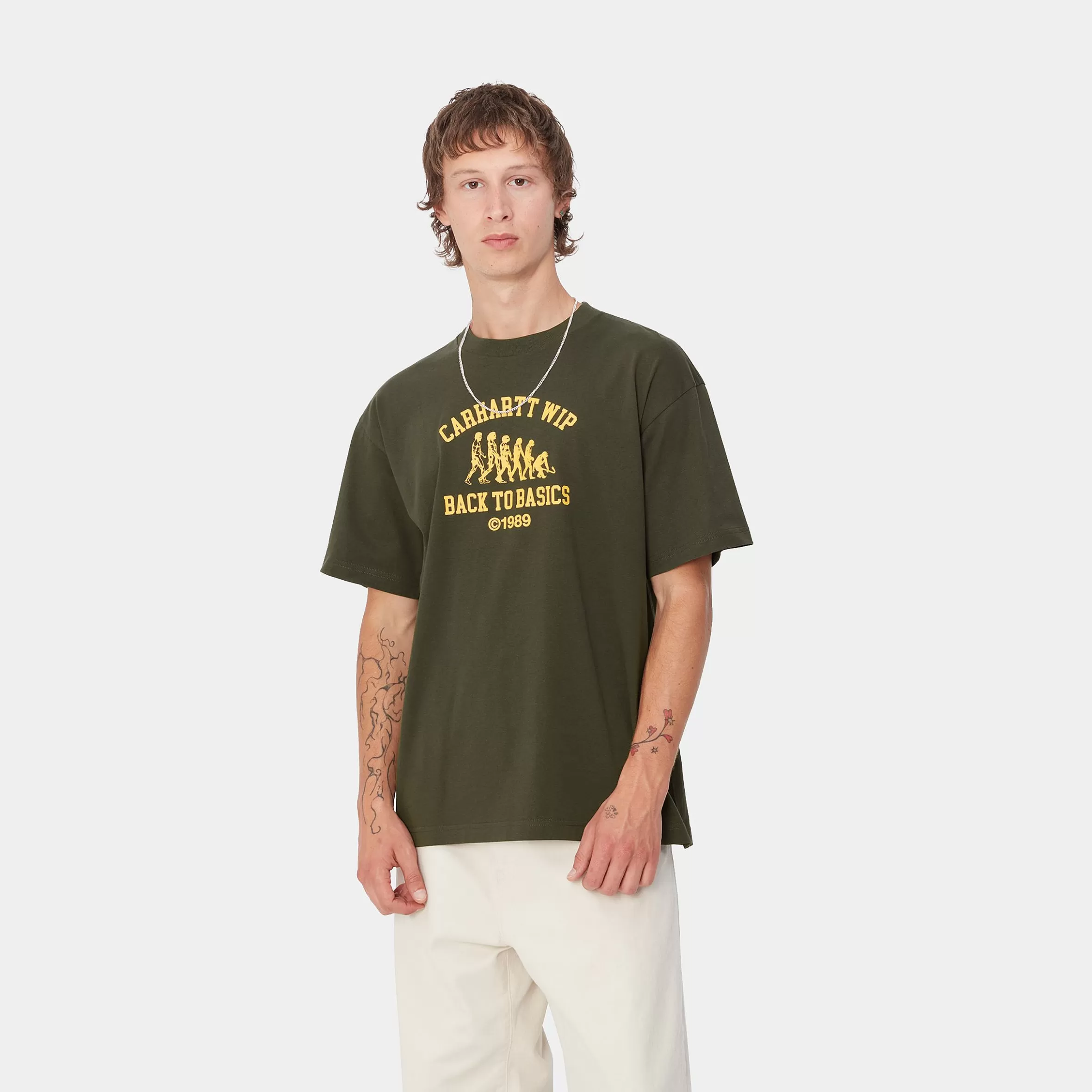 T-Shirts & Polos | Carhartt WIP S/S Basics T-Shirt Office Green / Winter Spice