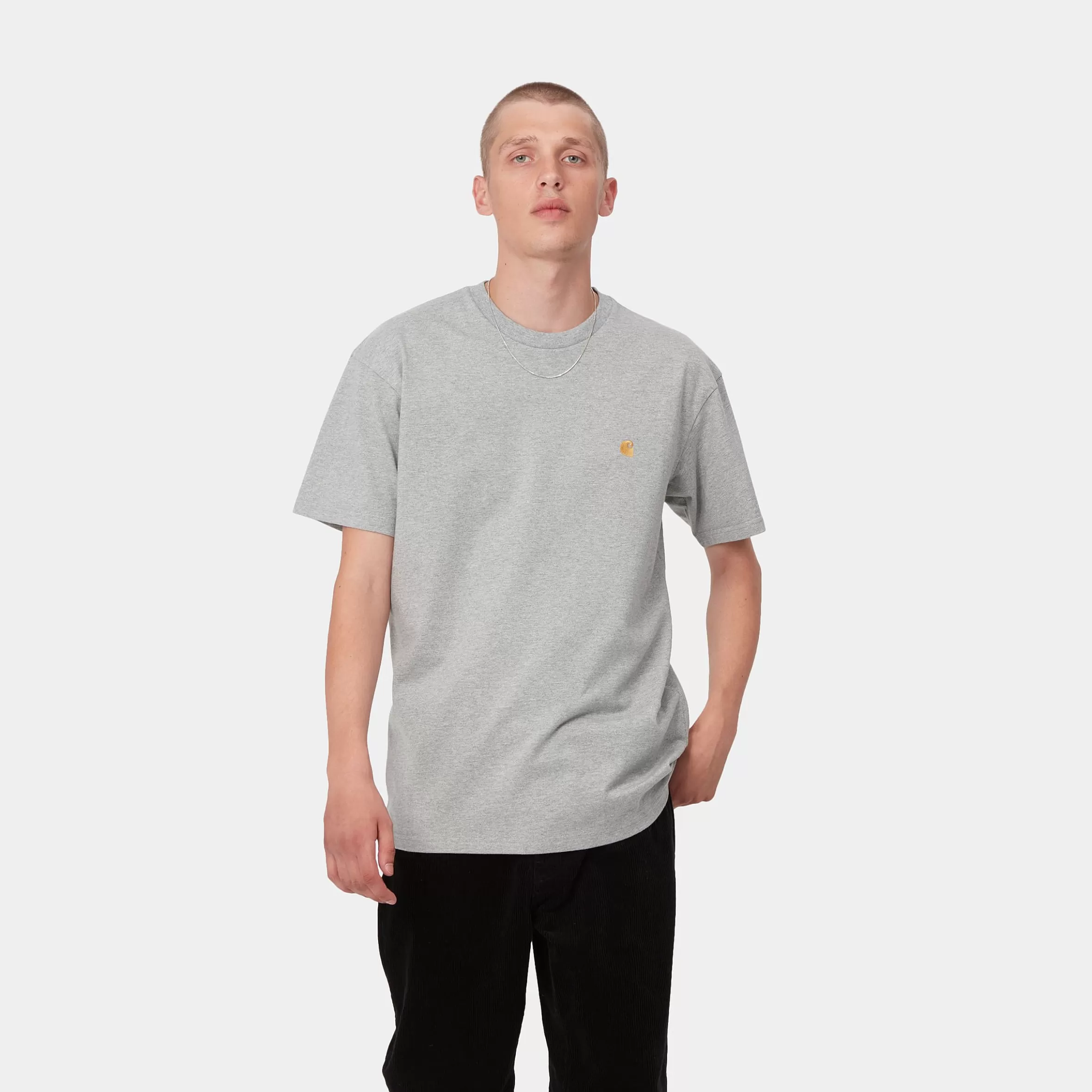 T-Shirts & Polos | Carhartt WIP S/S Chase T-Shirt Grey Heather / Gold