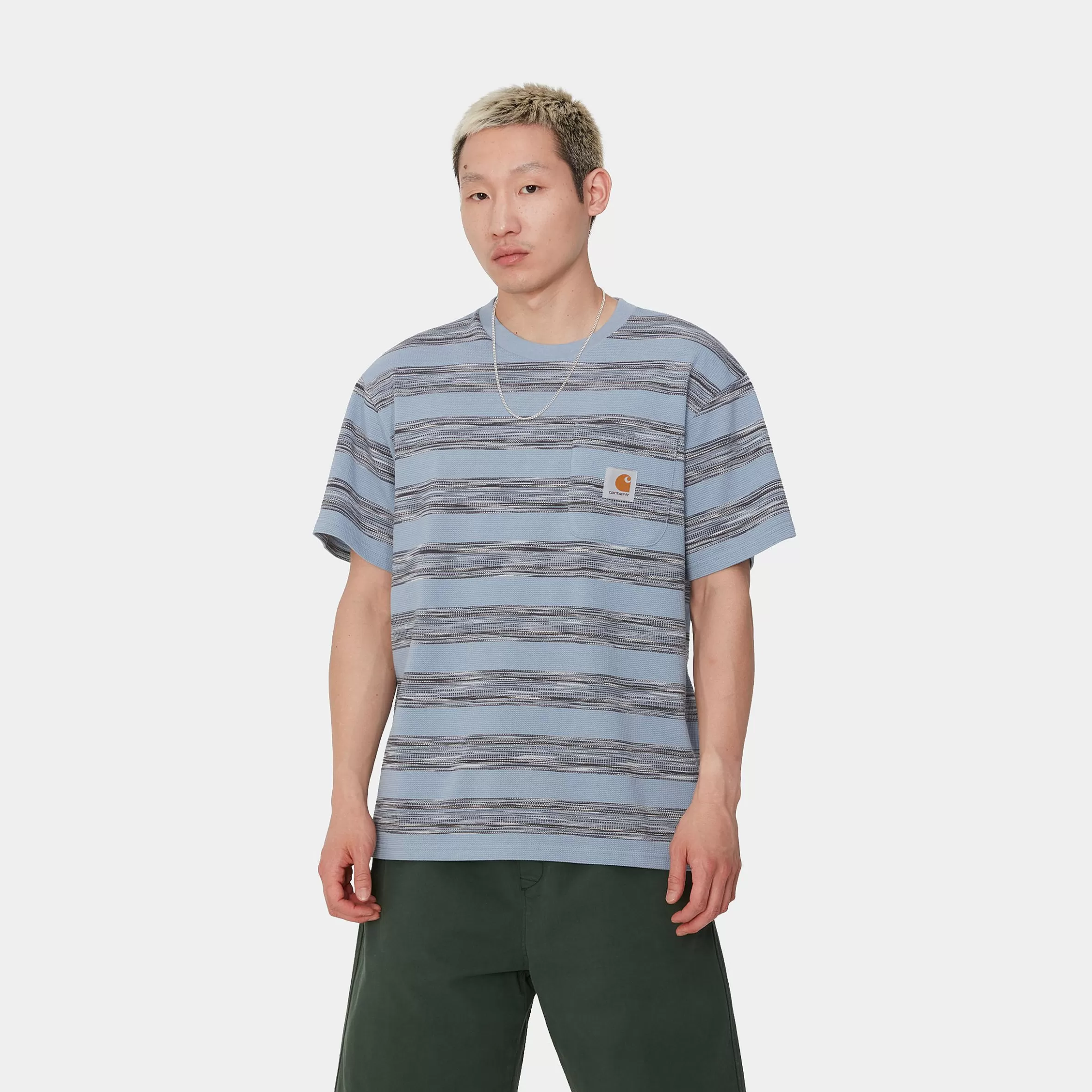 T-Shirts & Polos | Carhartt WIP S/S Dodson Pocket T-Shirt Dodson Stripe Horizontal, Misty Sky