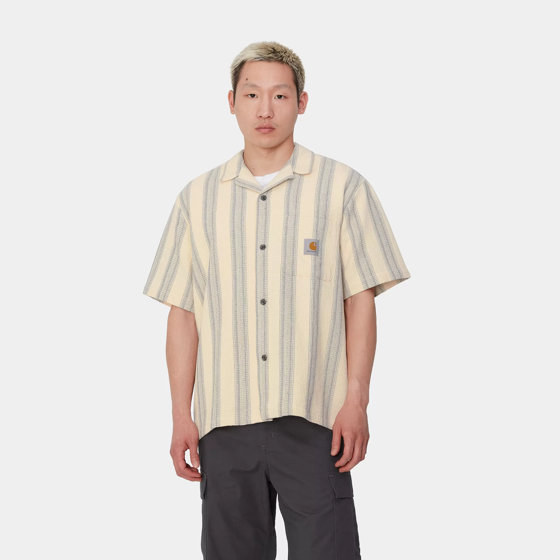 Camisas | Carhartt WIP S/S Dodson Shirt Dodson Stripe, Natural