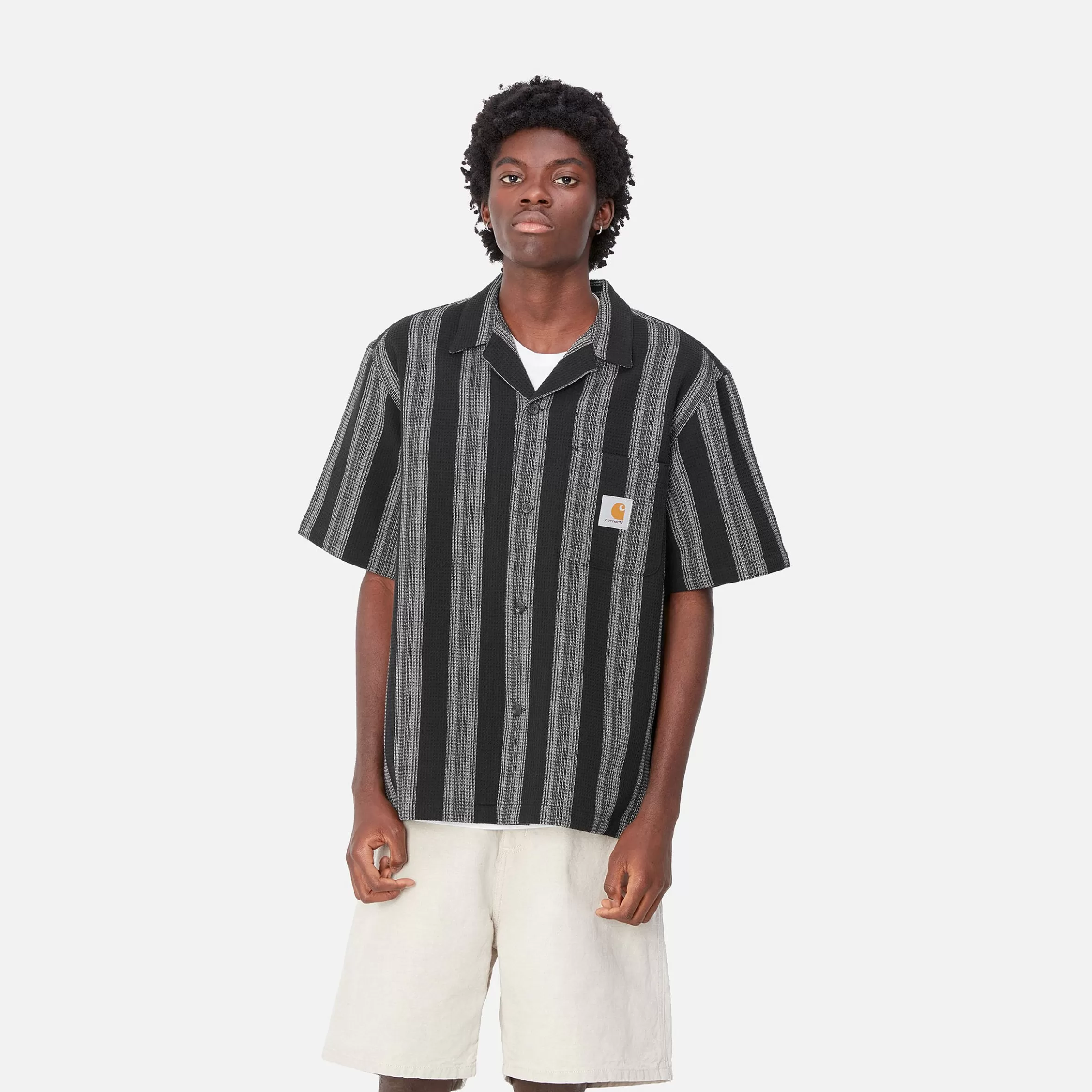 Camisas | Carhartt WIP S/S Dodson Shirt Dodson Stripe, Black