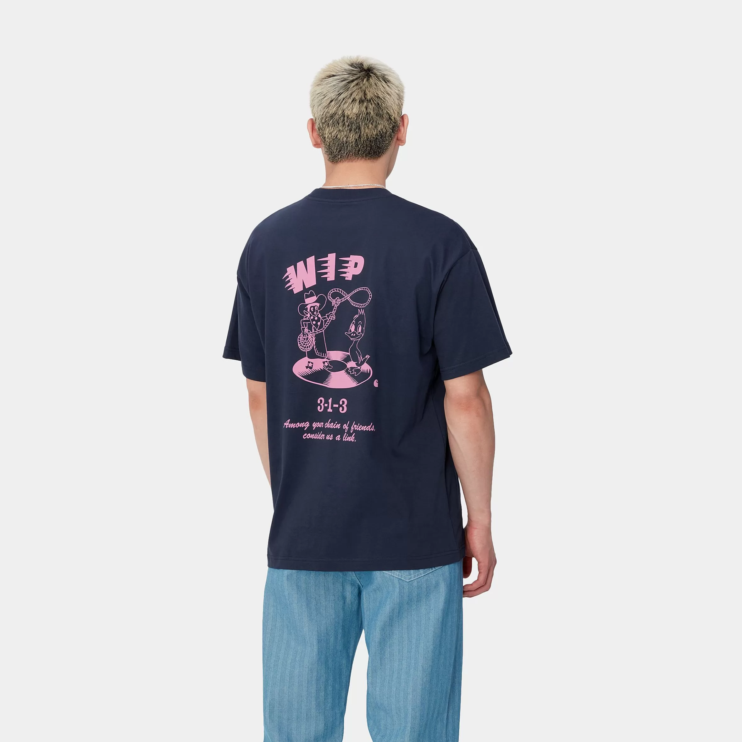 T-Shirts & Polos | Carhartt WIP S/S Friendship T-Shirt Air Force Blue / Light Pink