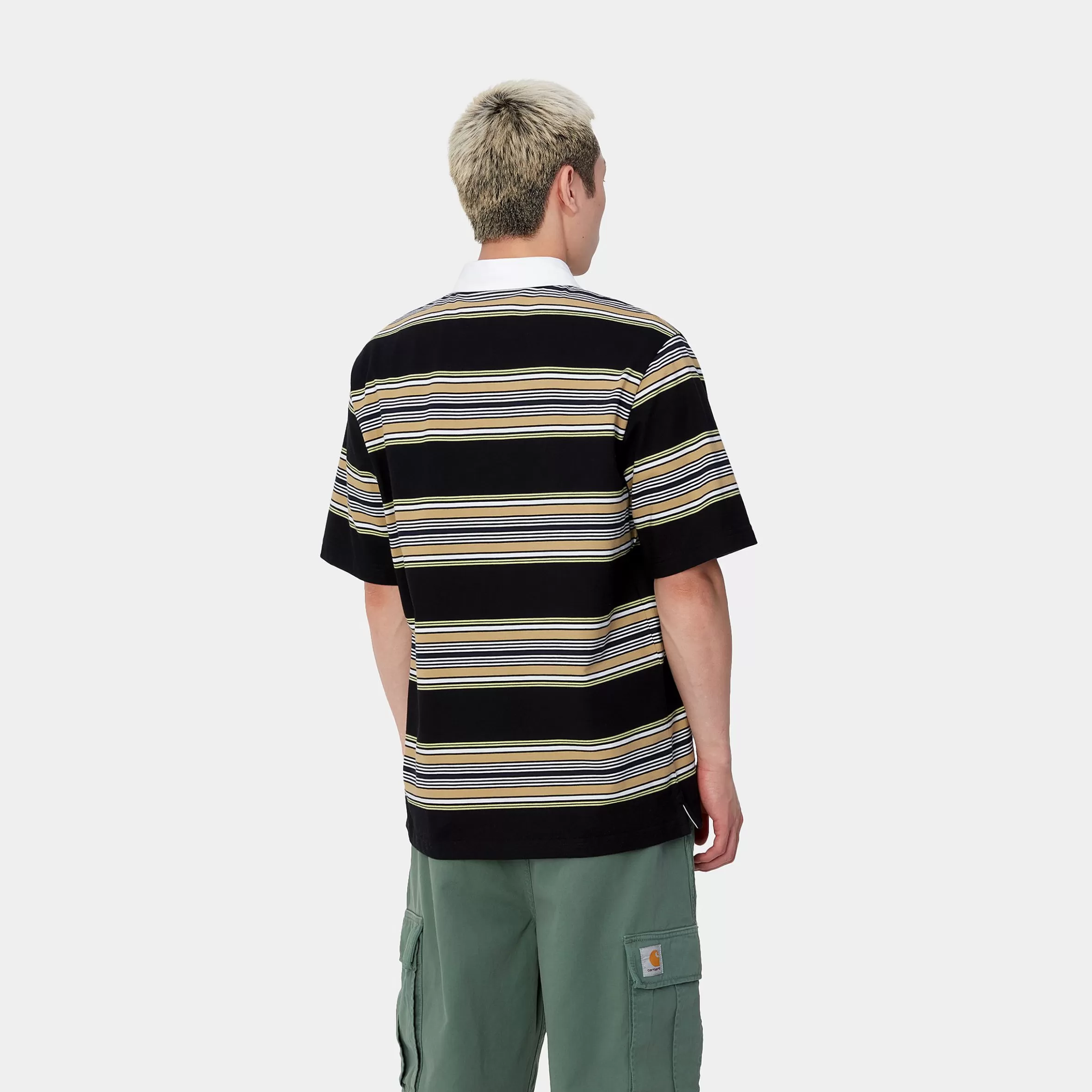 T-Shirts & Polos | Carhartt WIP S/S Gaines Rugby Shirt Gaines Stripe, Black