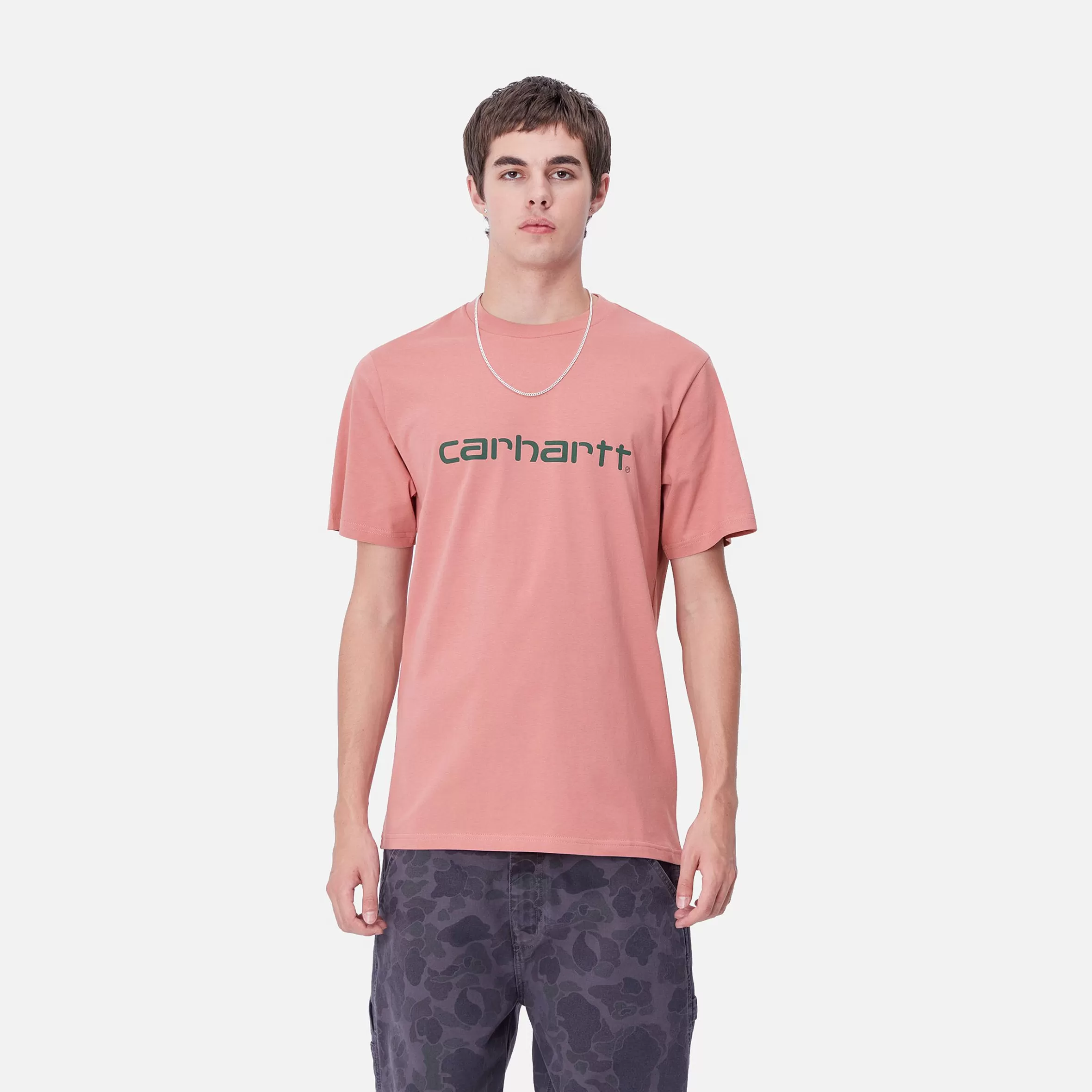 T-Shirts & Polos | Carhartt WIP S/S Script T-Shirt Dusty Rose / Sycamore Tree