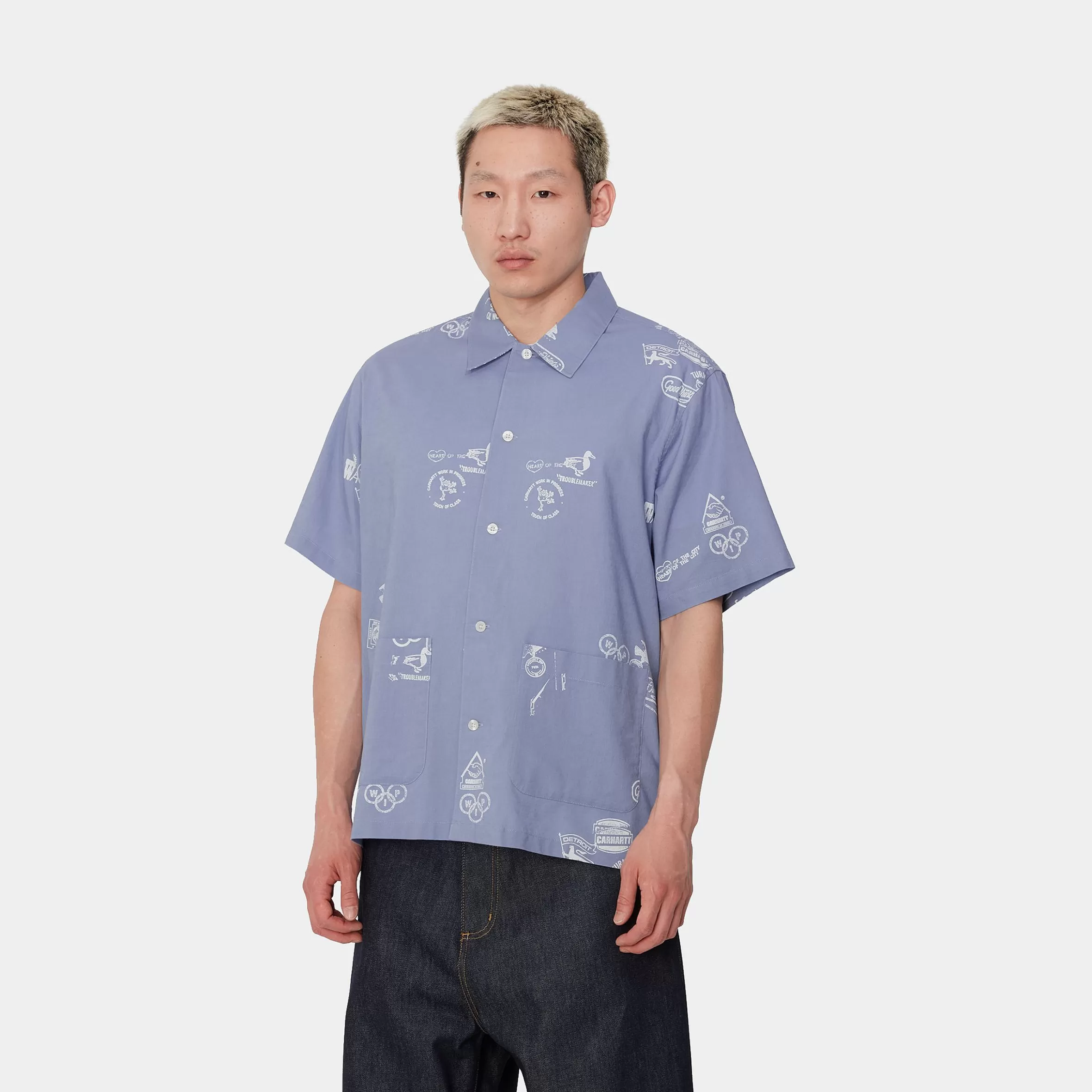 Camisas | Carhartt WIP S/S Stamp Shirt Stamp Print, Charm Blue