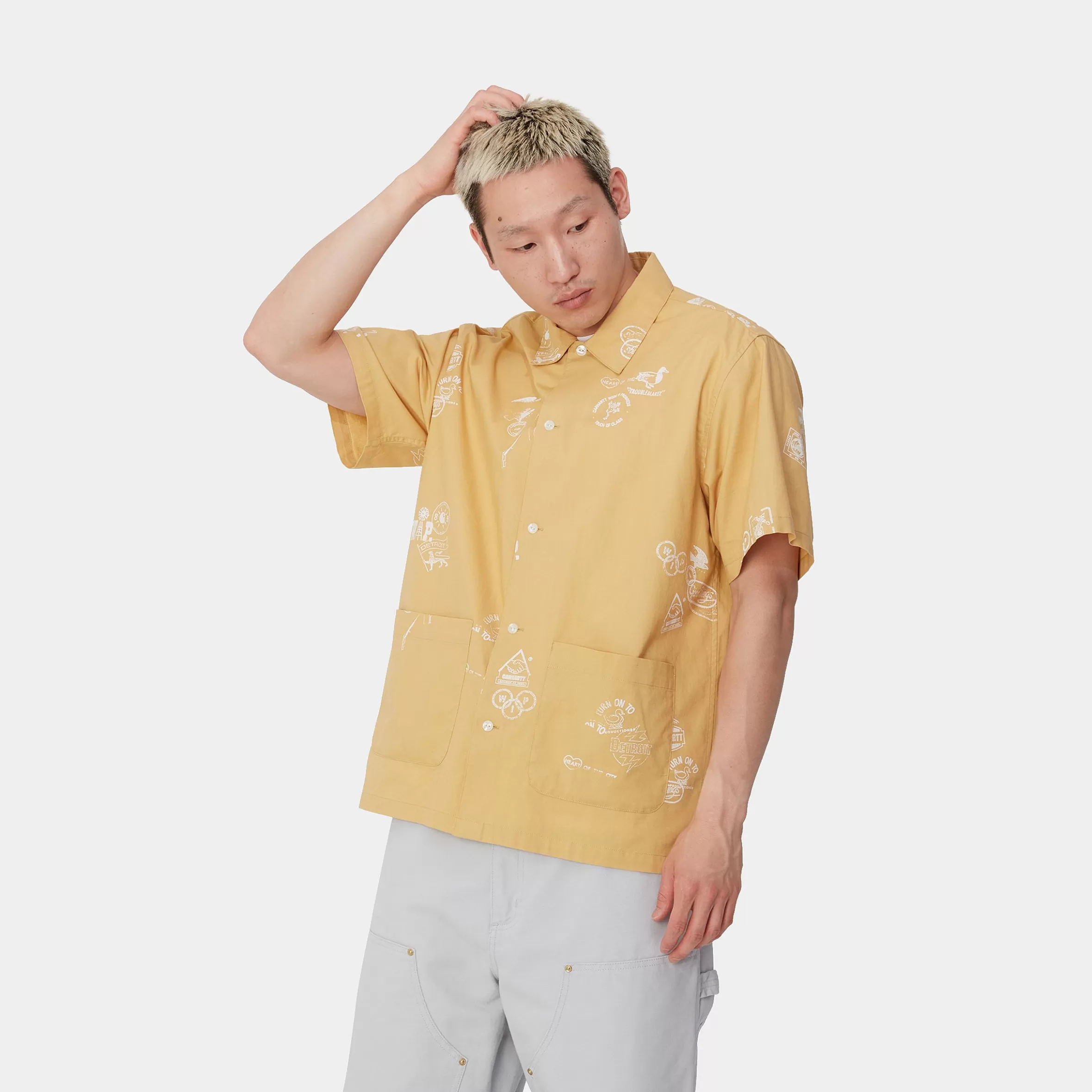 Camisas | Carhartt WIP S/S Stamp Shirt Stamp Print, Bourbon