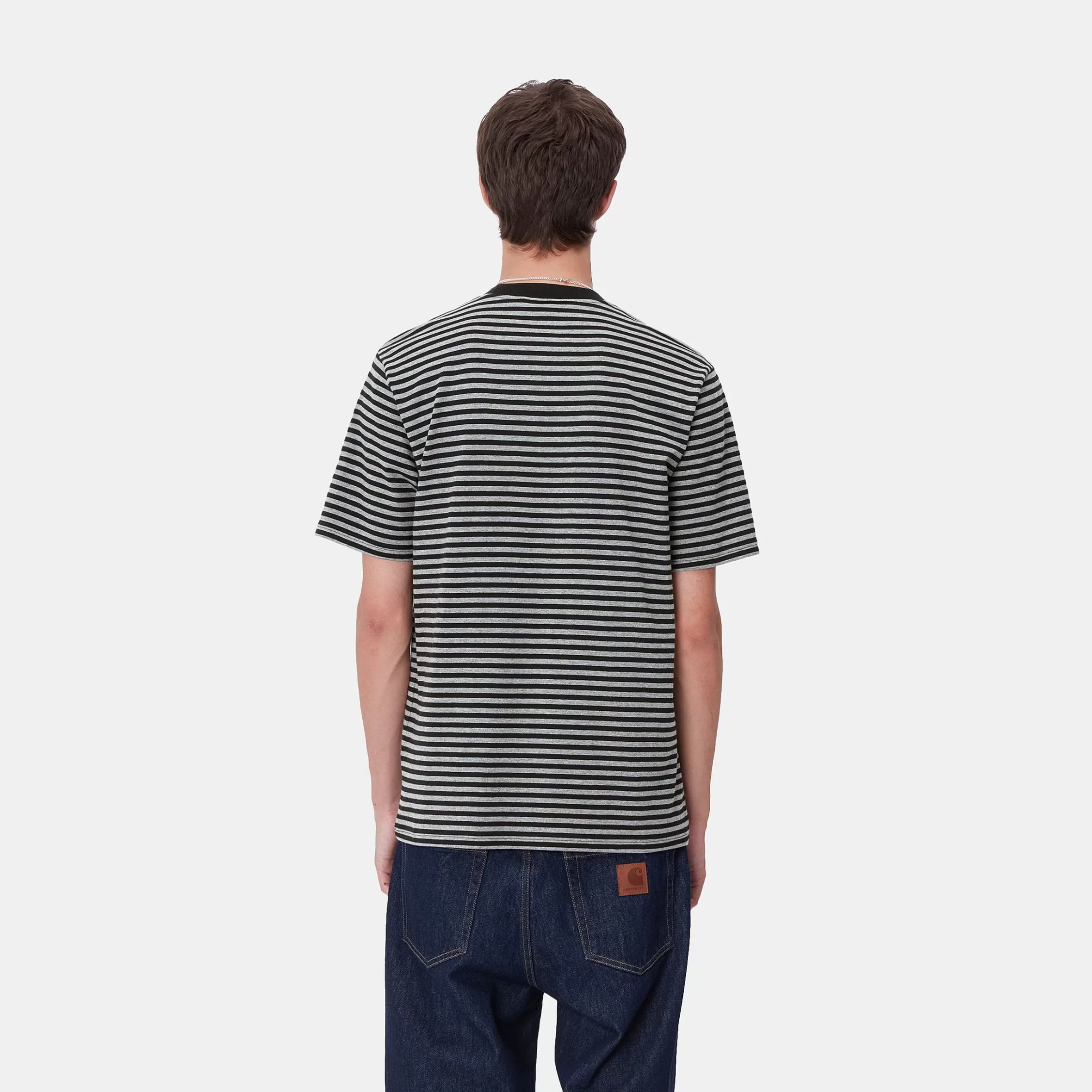 T-Shirts & Polos | Carhartt WIP S/S Verner Pocket T-Shirt Verner Stripe, Black / Dark Grey Heather