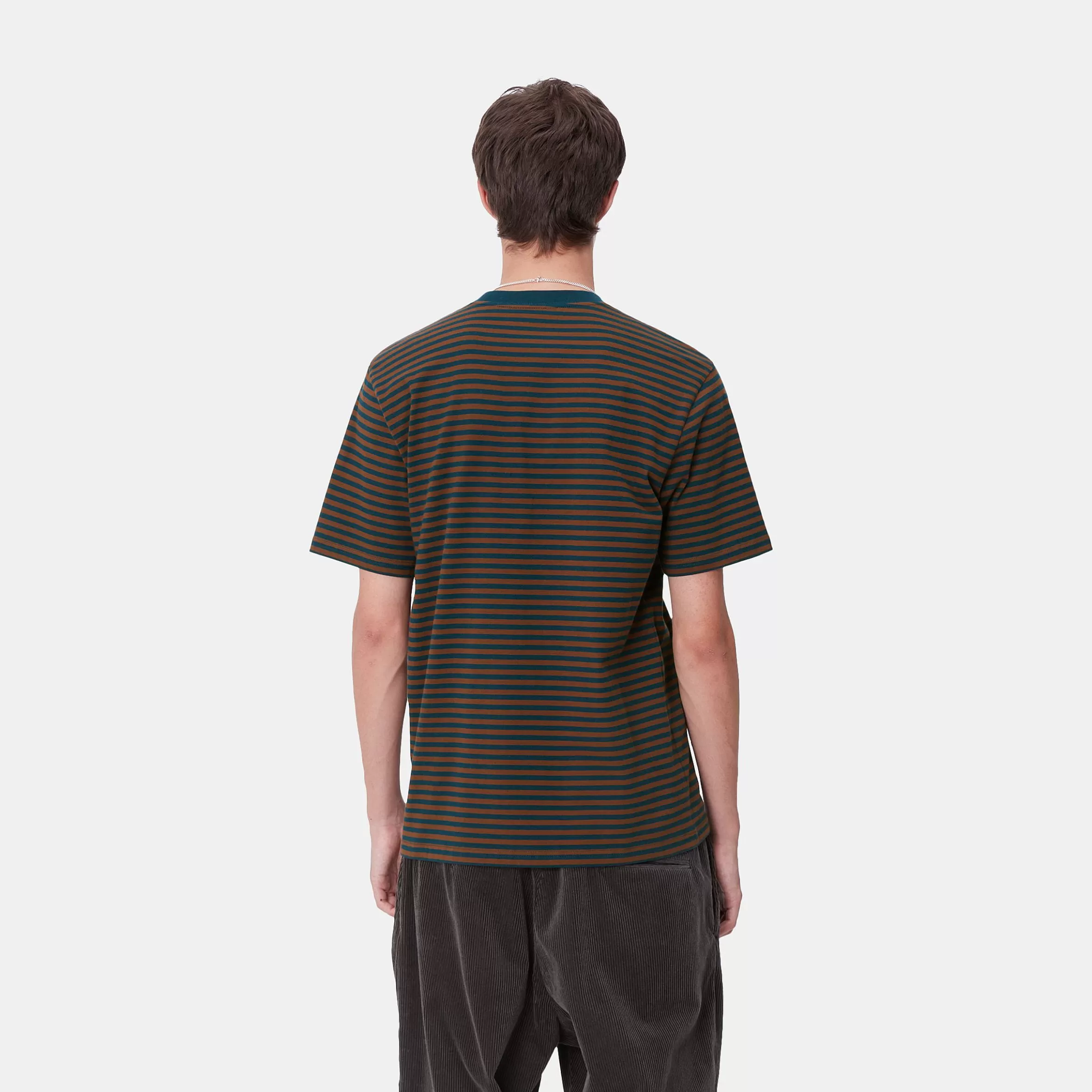 T-Shirts & Polos | Carhartt WIP S/S Verner Pocket T-Shirt Verner Stripe, Duck Blue / Offroad