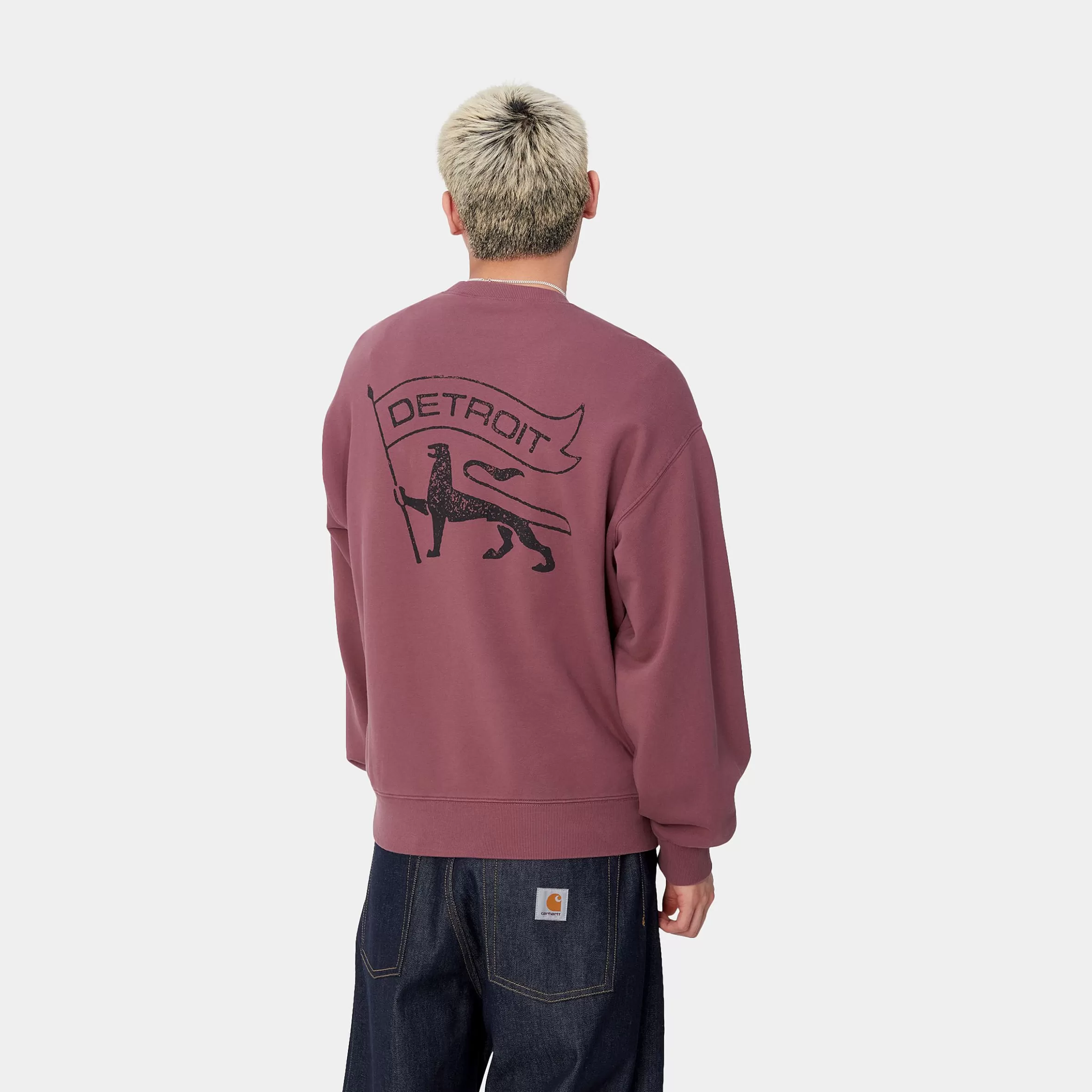 Sweats | Carhartt WIP Stamp Sweat Dusty Fuchsia / Black