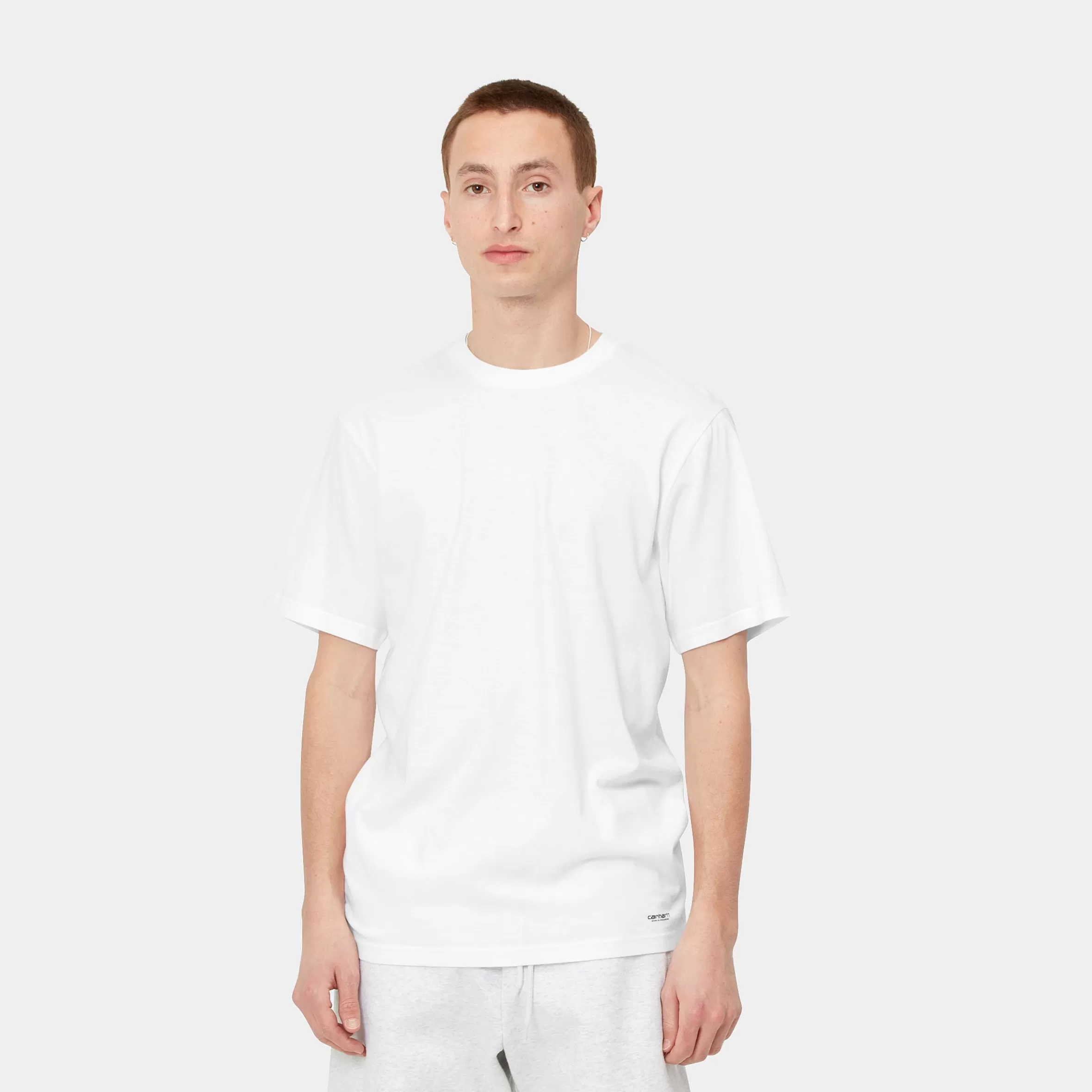 Roupa Interior | Carhartt WIP Standard Crew Neck T-Shirt White + White