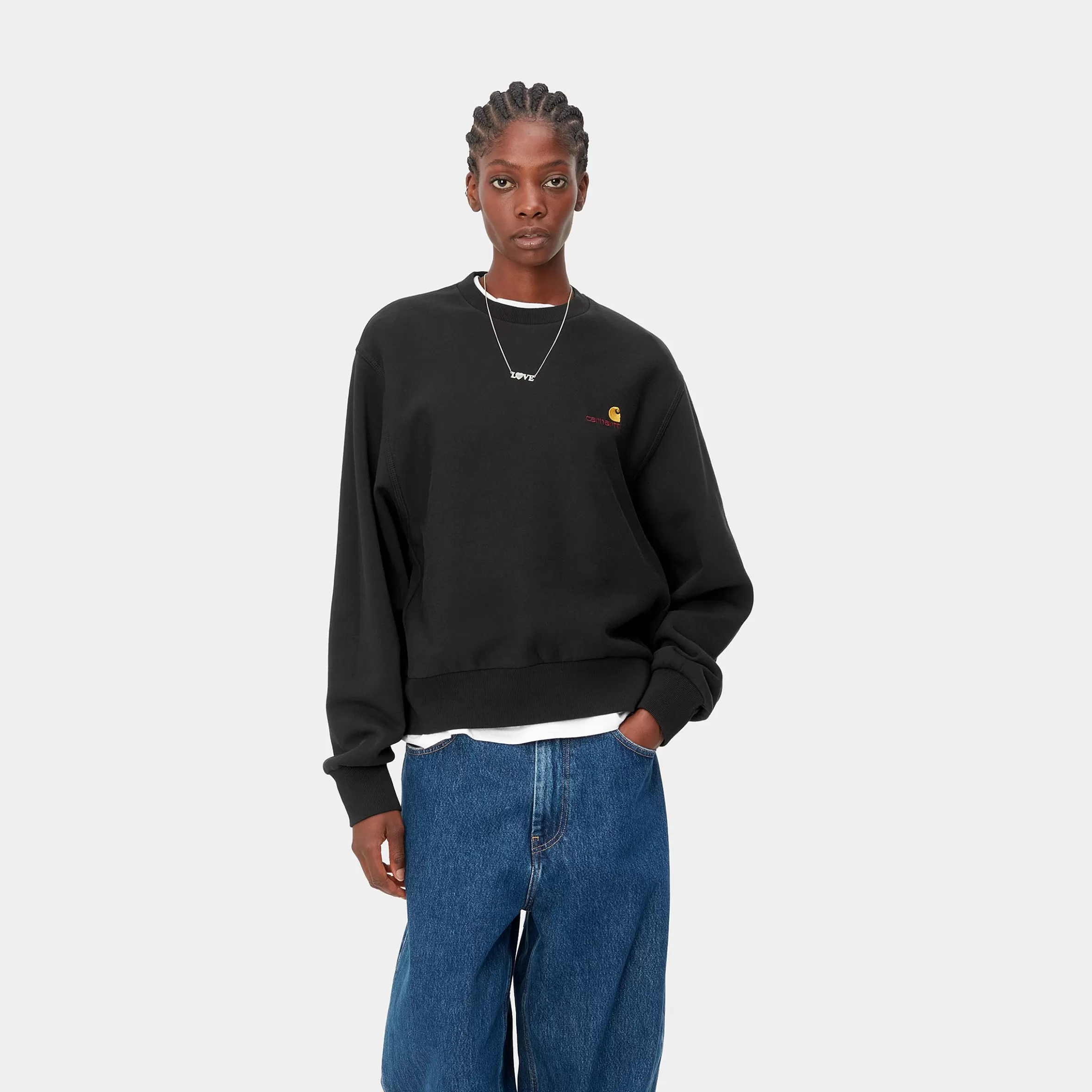 Sweats | Carhartt WIP W' American Script Sweat Black