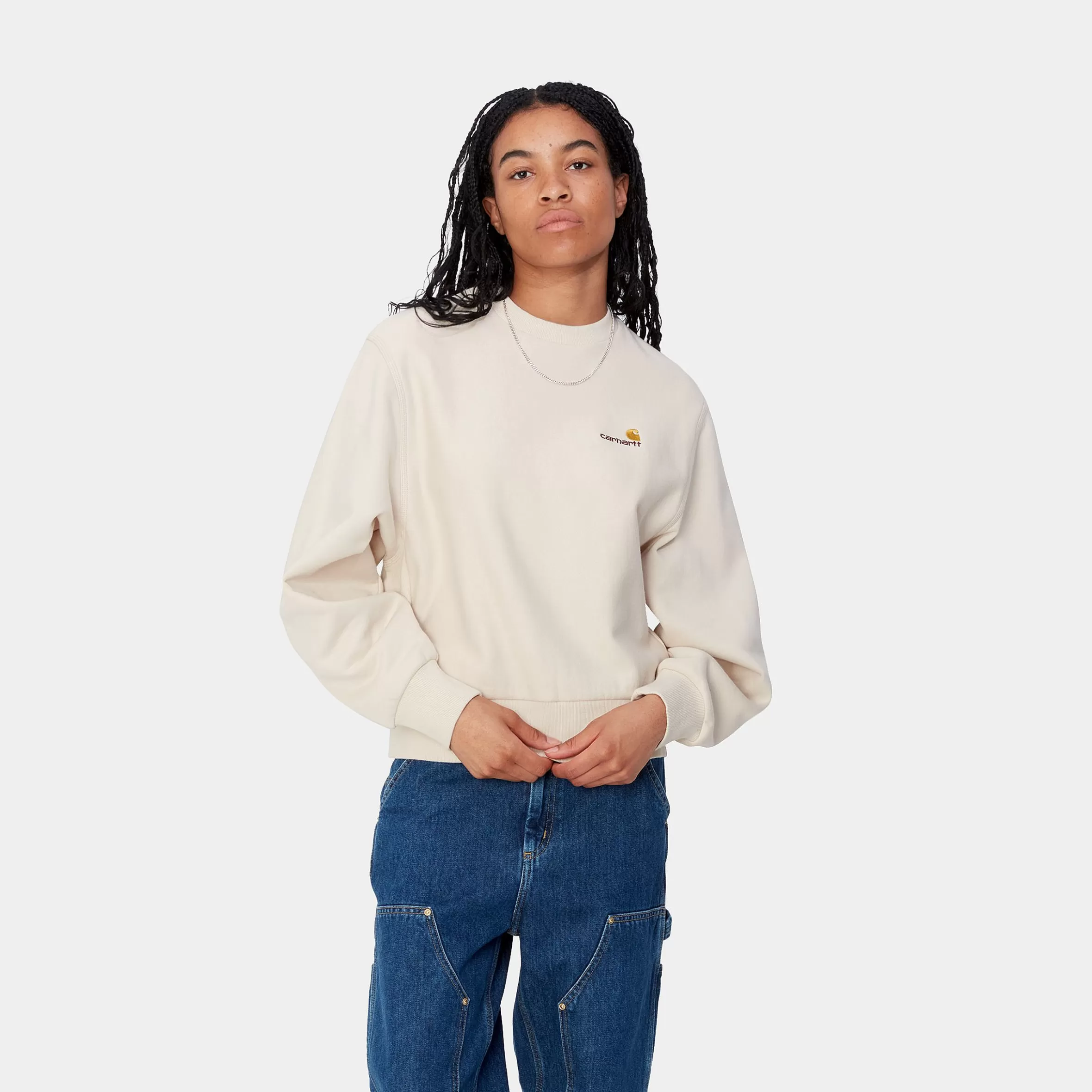 Sweats | Carhartt WIP W' American Script Sweatshirt Moonbeam