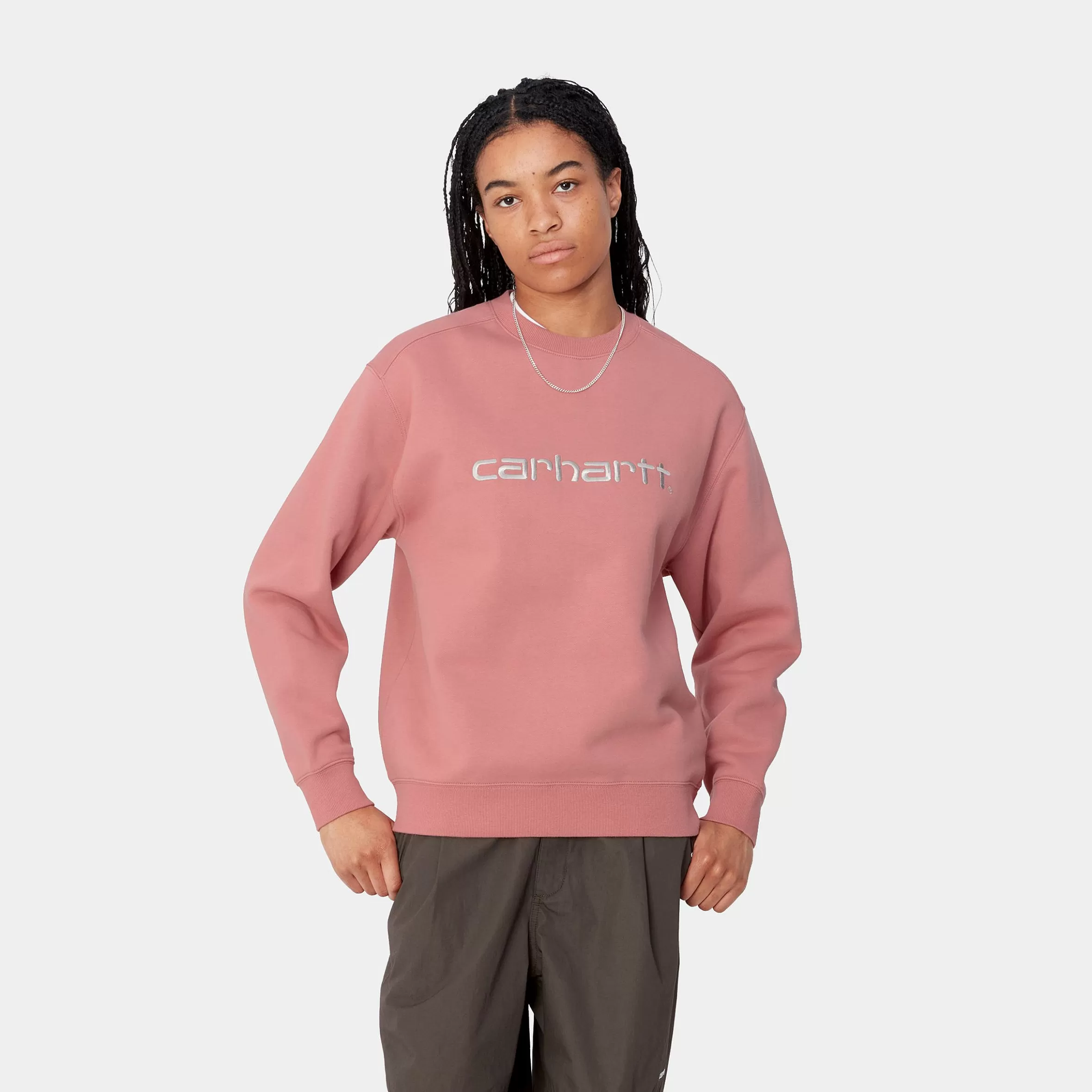 Sweats | Carhartt WIP W' Carhartt Sweatshirt Dusty Rose / Moonbeam