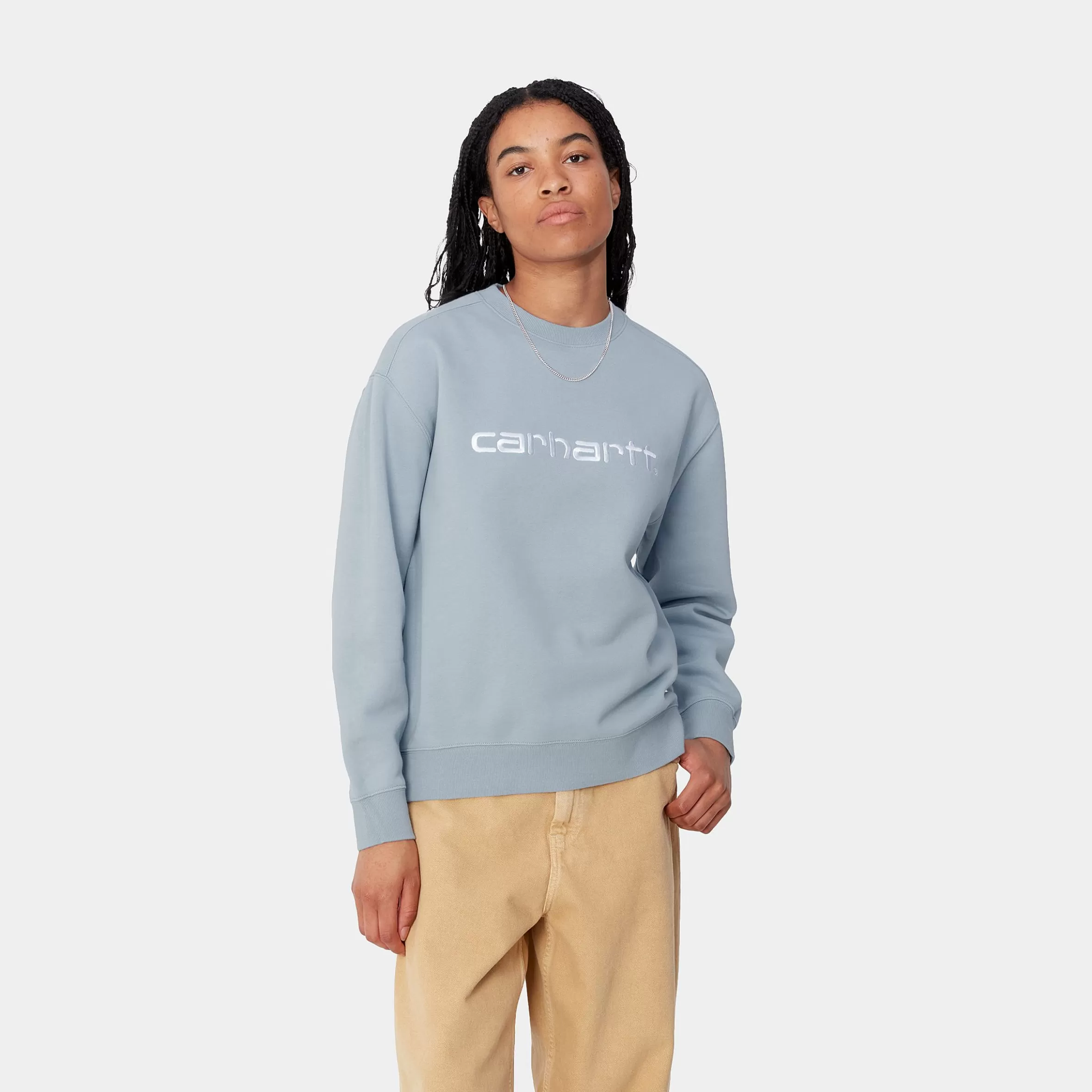 Sweats | Carhartt WIP W' Carhartt Sweatshirt Misty Sky / White