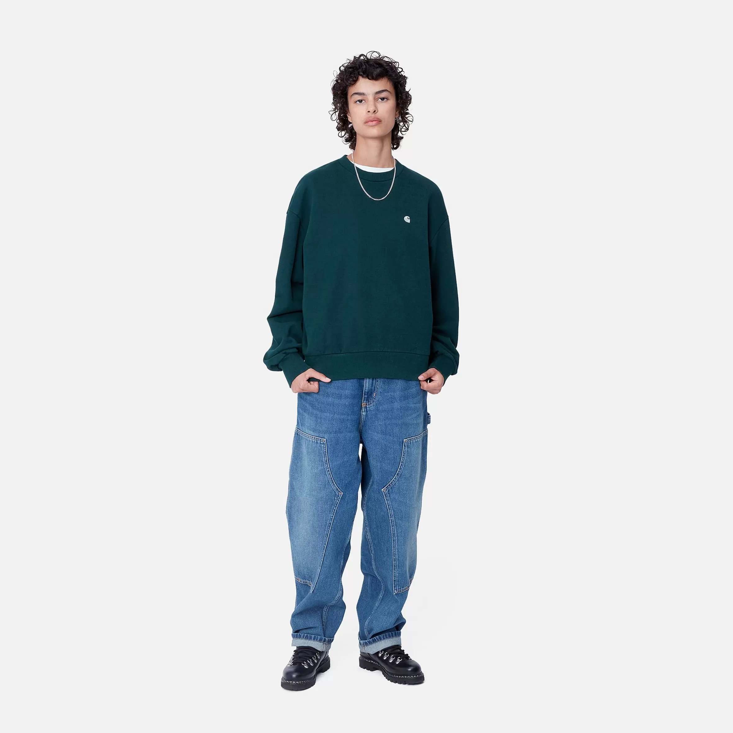 Sweats | Carhartt WIP W' Casey Sweatshirt Duck Blue / Silver