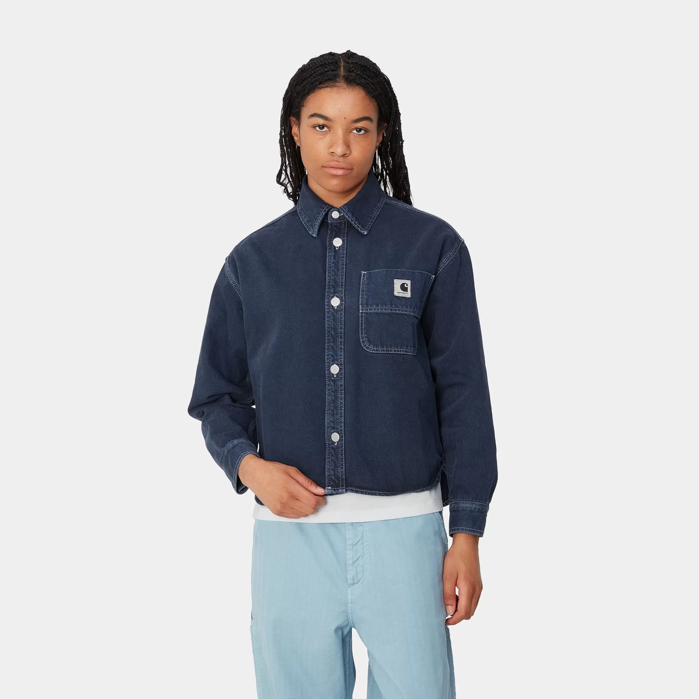 Blusões | Camisas | Carhartt WIP W' Georgia Shirt Jac Air Force Blue