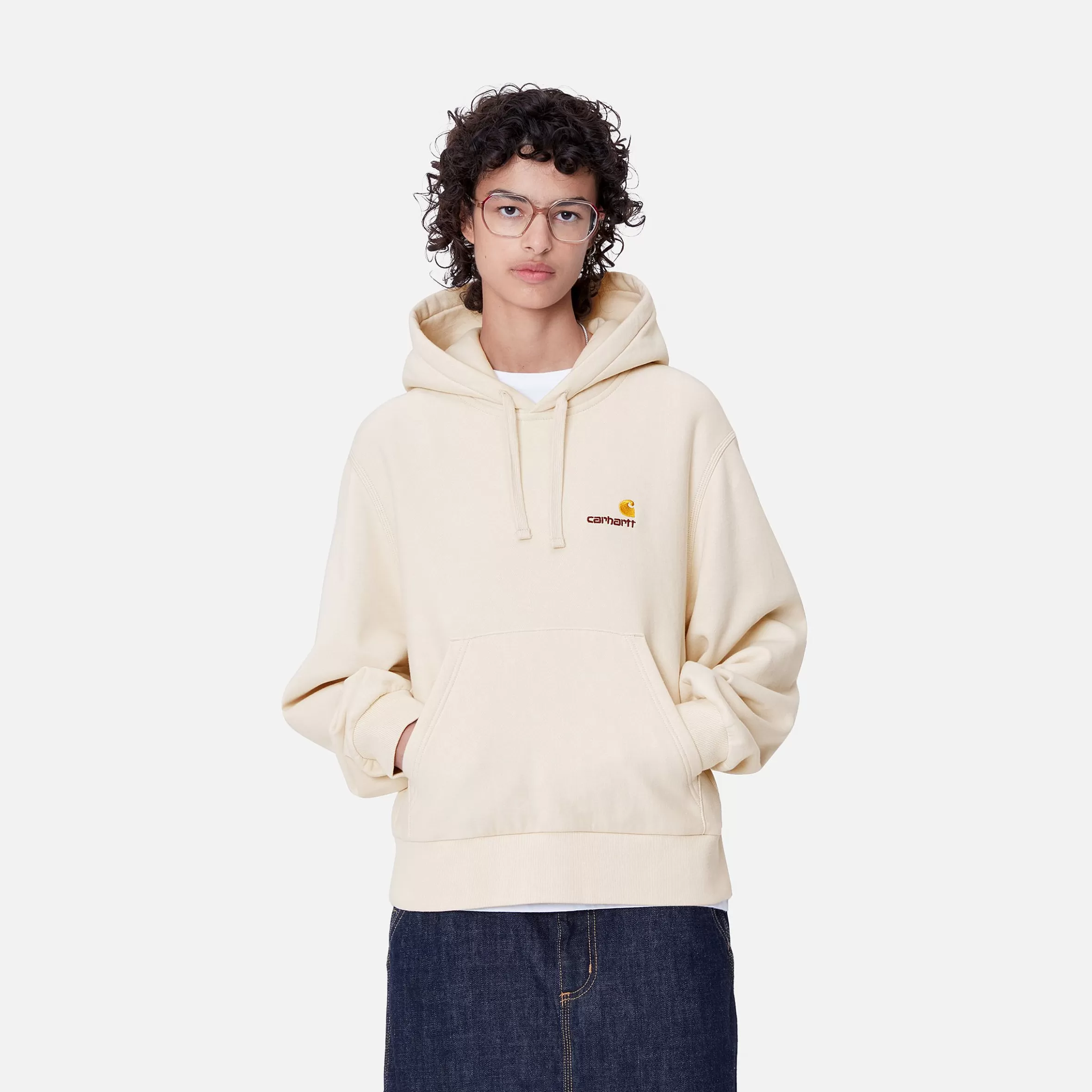 Sweats | Carhartt WIP W' Hooded American Script Sweatshirt Moonbeam