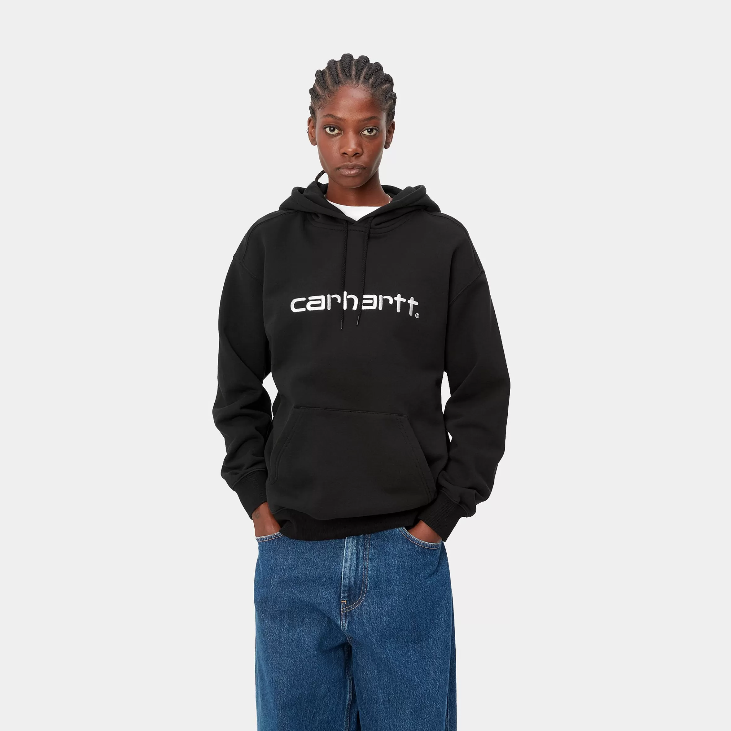 Sweats | Carhartt WIP W' Hooded Carhartt Sweatshirt Black / White