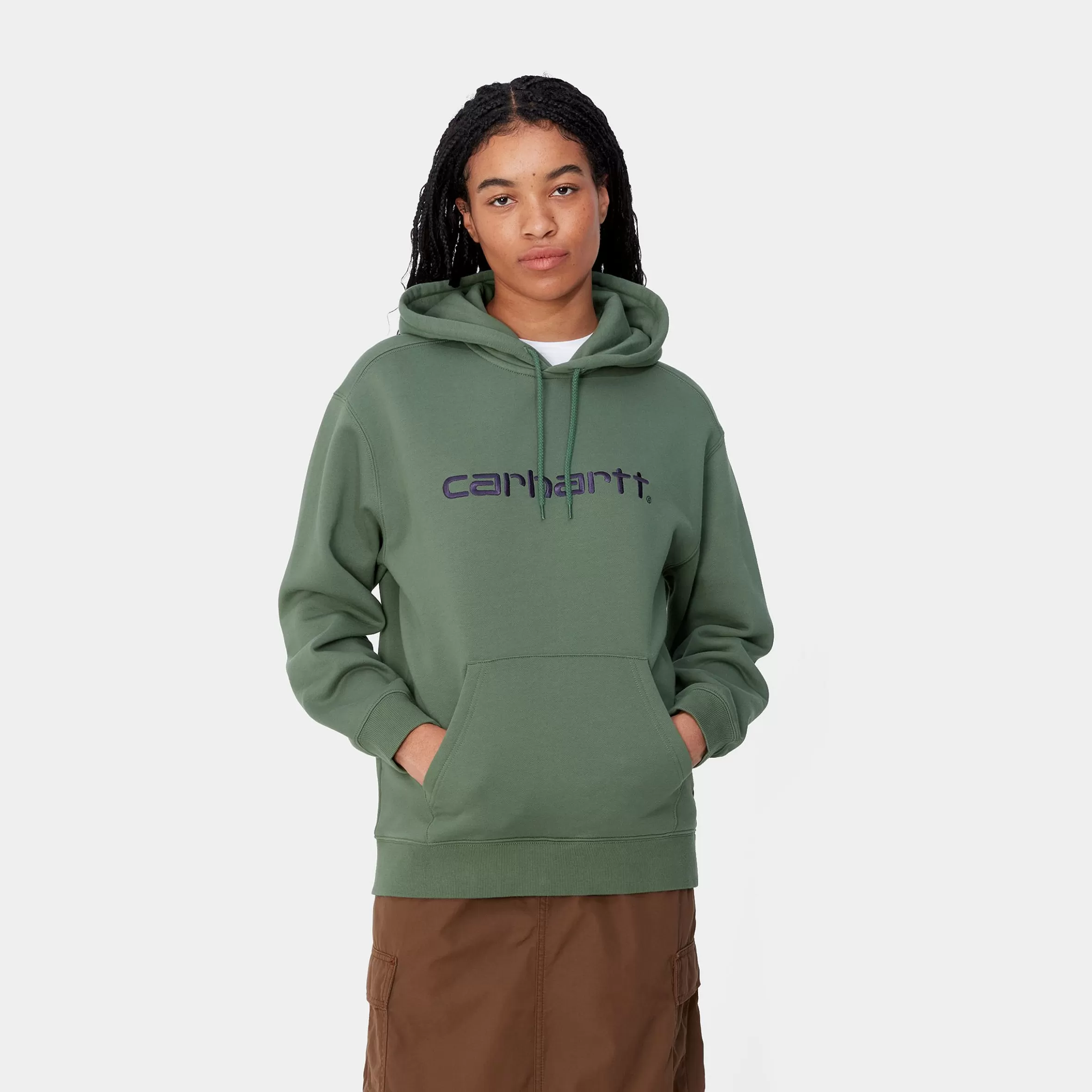 Sweats | Carhartt WIP W' Hooded Carhartt Sweatshirt Duck Green / Aura