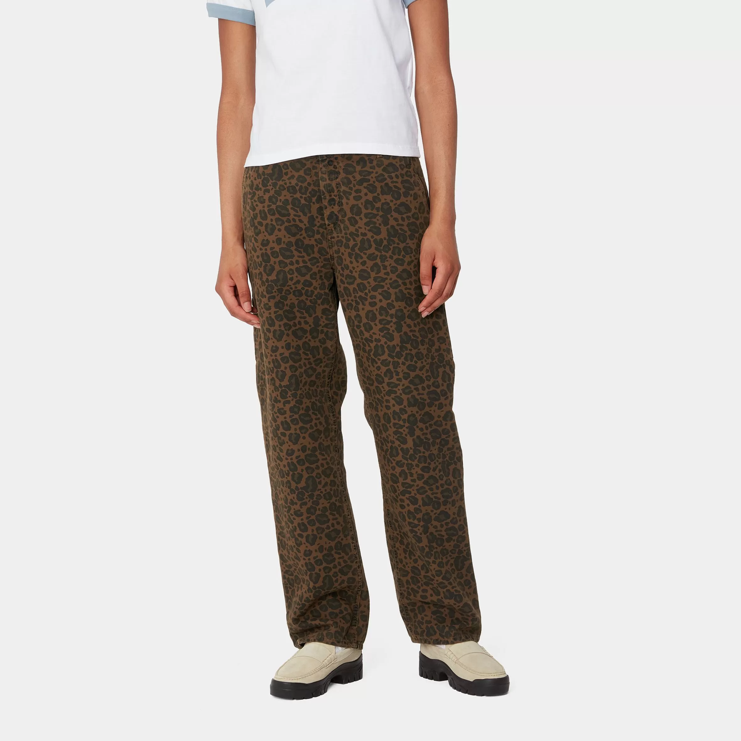 Calças | Carhartt WIP W' Leo Pierce Pant Straight Camo Leo, Tamarind / Tamarind