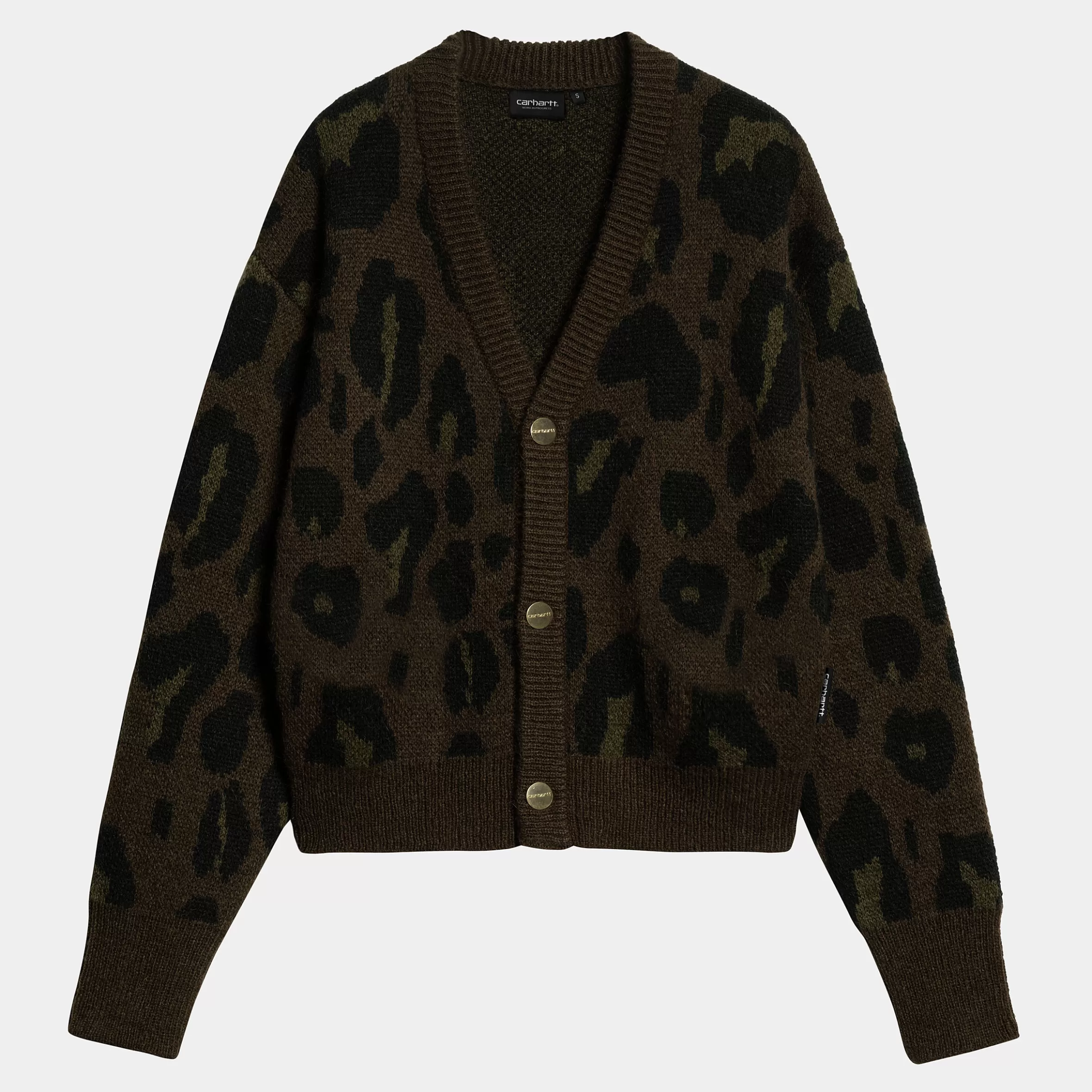 Malhas | Carhartt WIP W' Merton Cardigan Camo Leo Jacquard, Tamarind