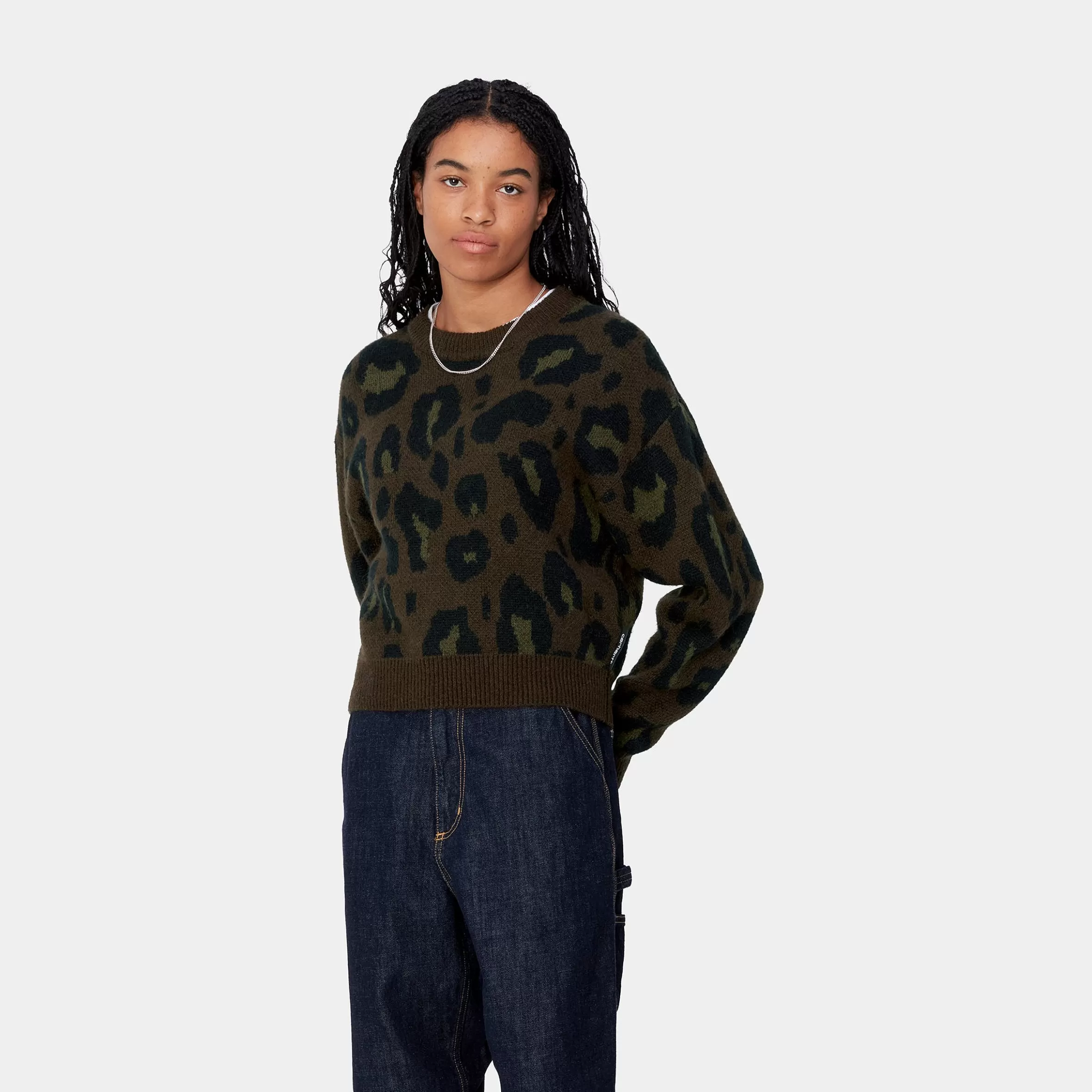 Malhas | Carhartt WIP W' Merton Sweater Camo Leo Jacquard, Tamarind