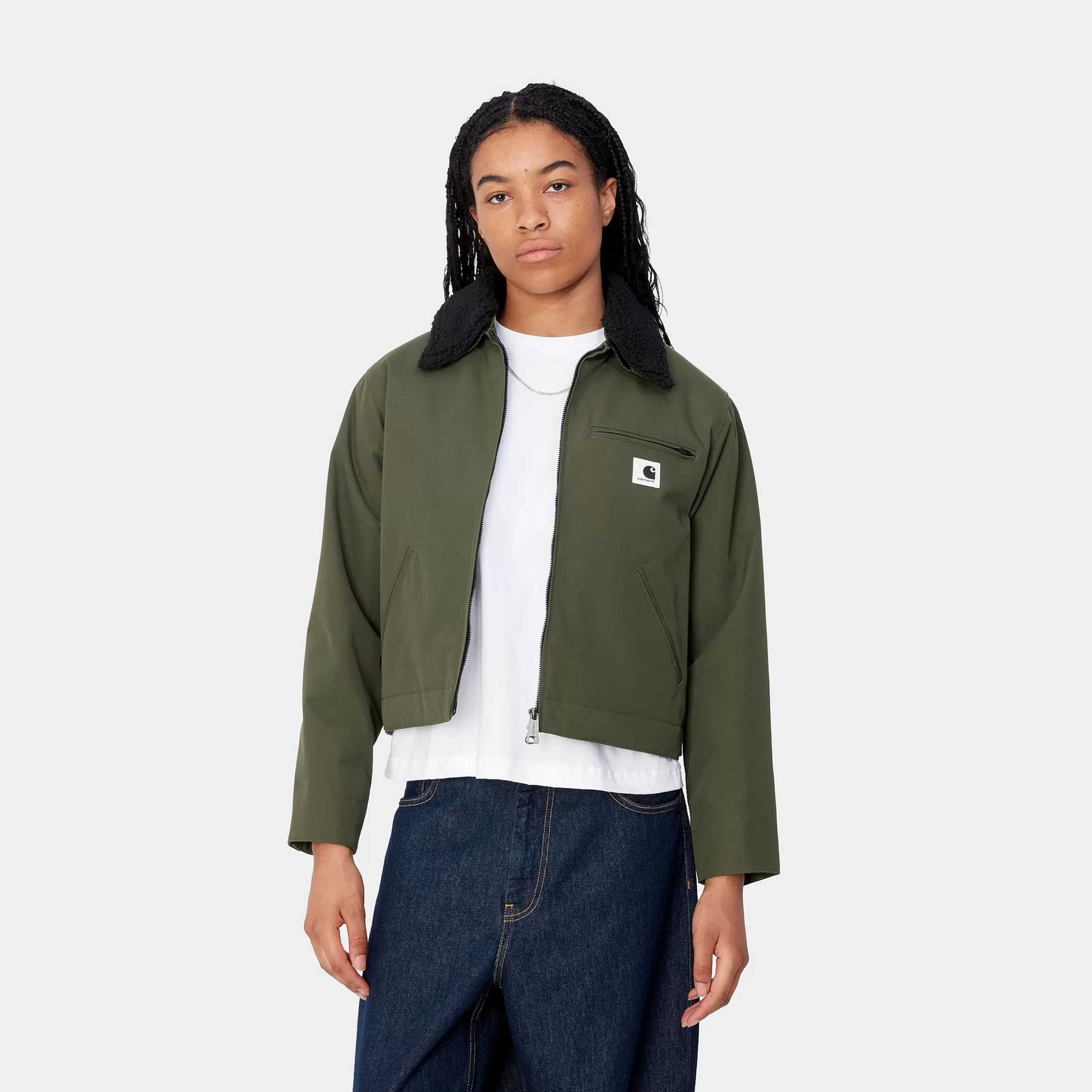 Blusões | Carhartt WIP W' Newkirk Jacket Office Green / Camo Leo, Tamarind